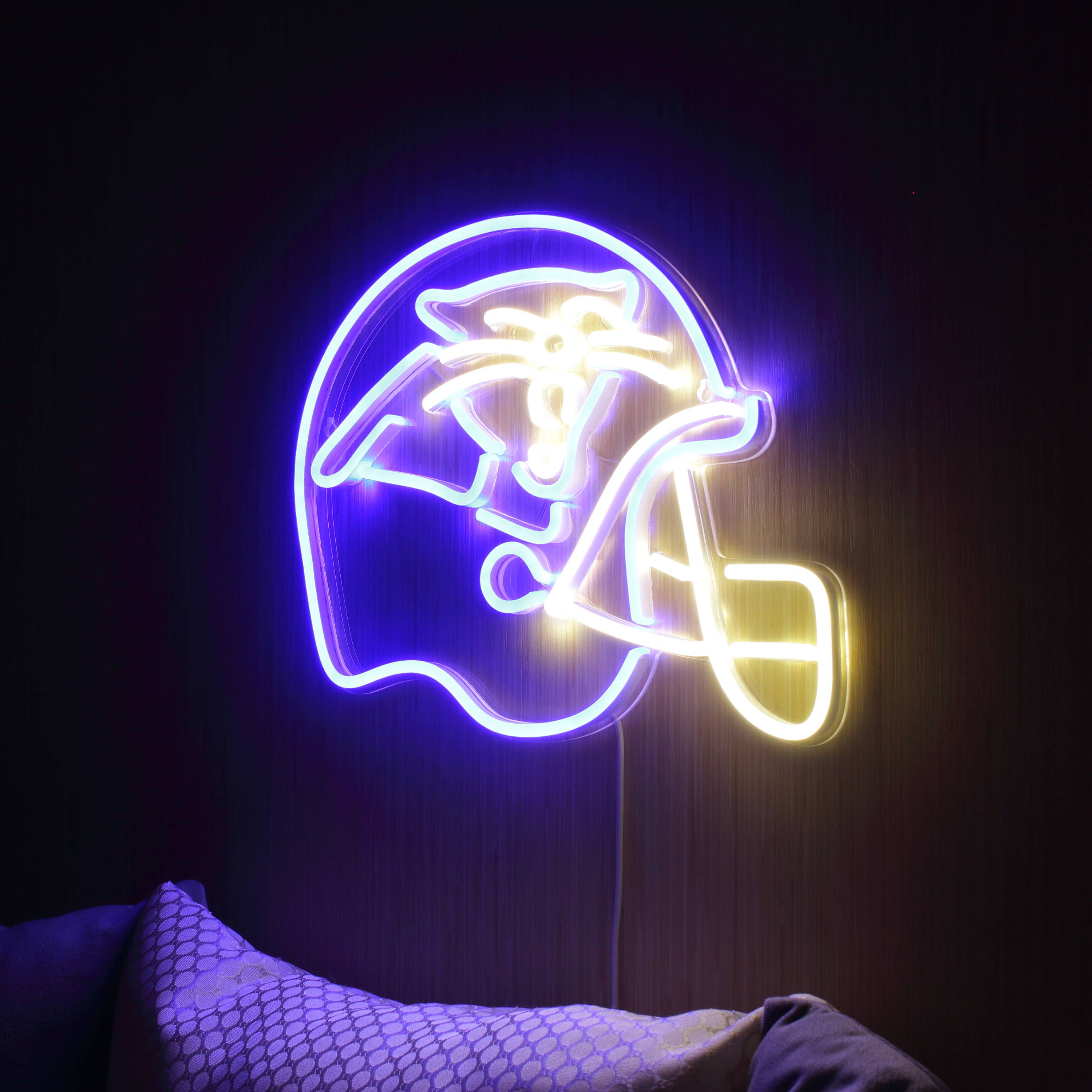 NFL Helmet Carolina Panthers Large Flex Neon LED Sign