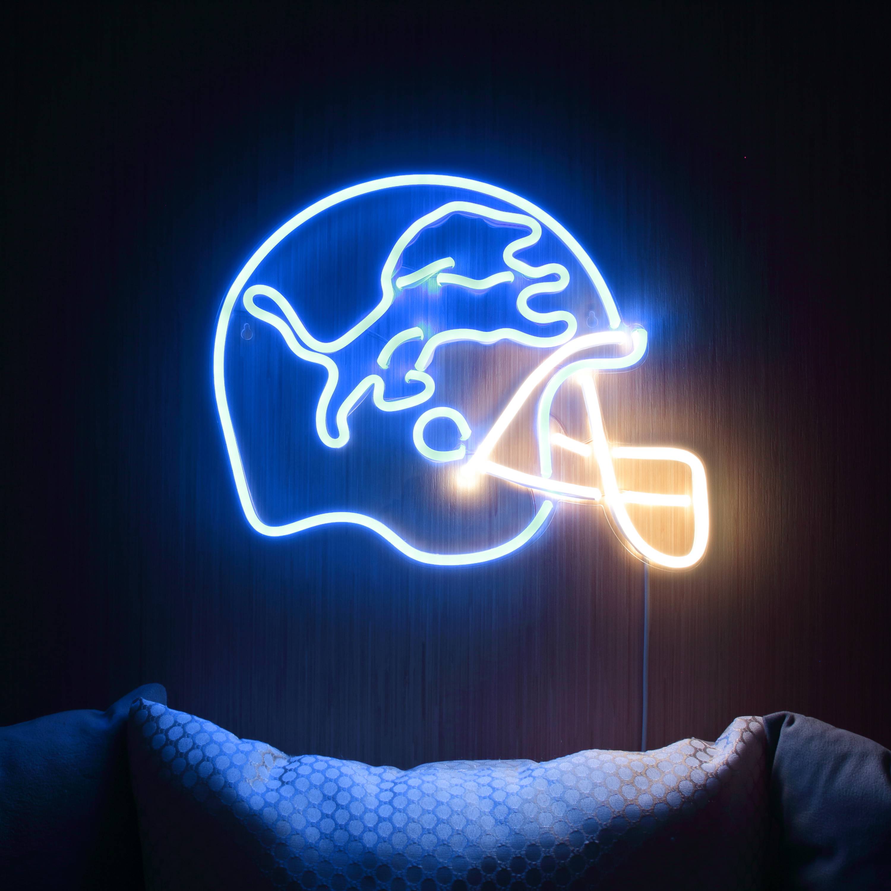 NFL Helmet Detroit Lions Large Flex Neon LED Sign