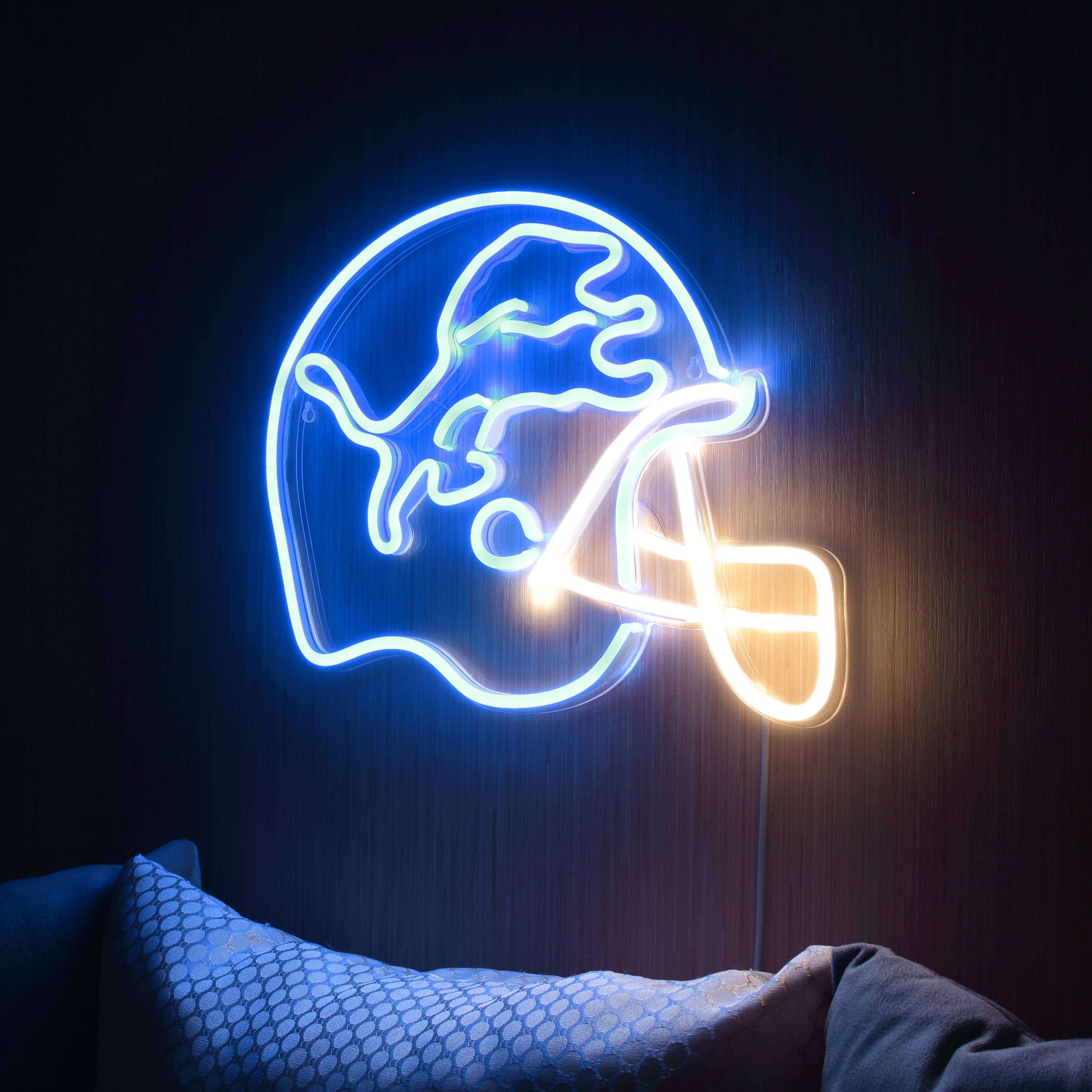 NFL Helmet Detroit Lions Large Flex Neon LED Sign