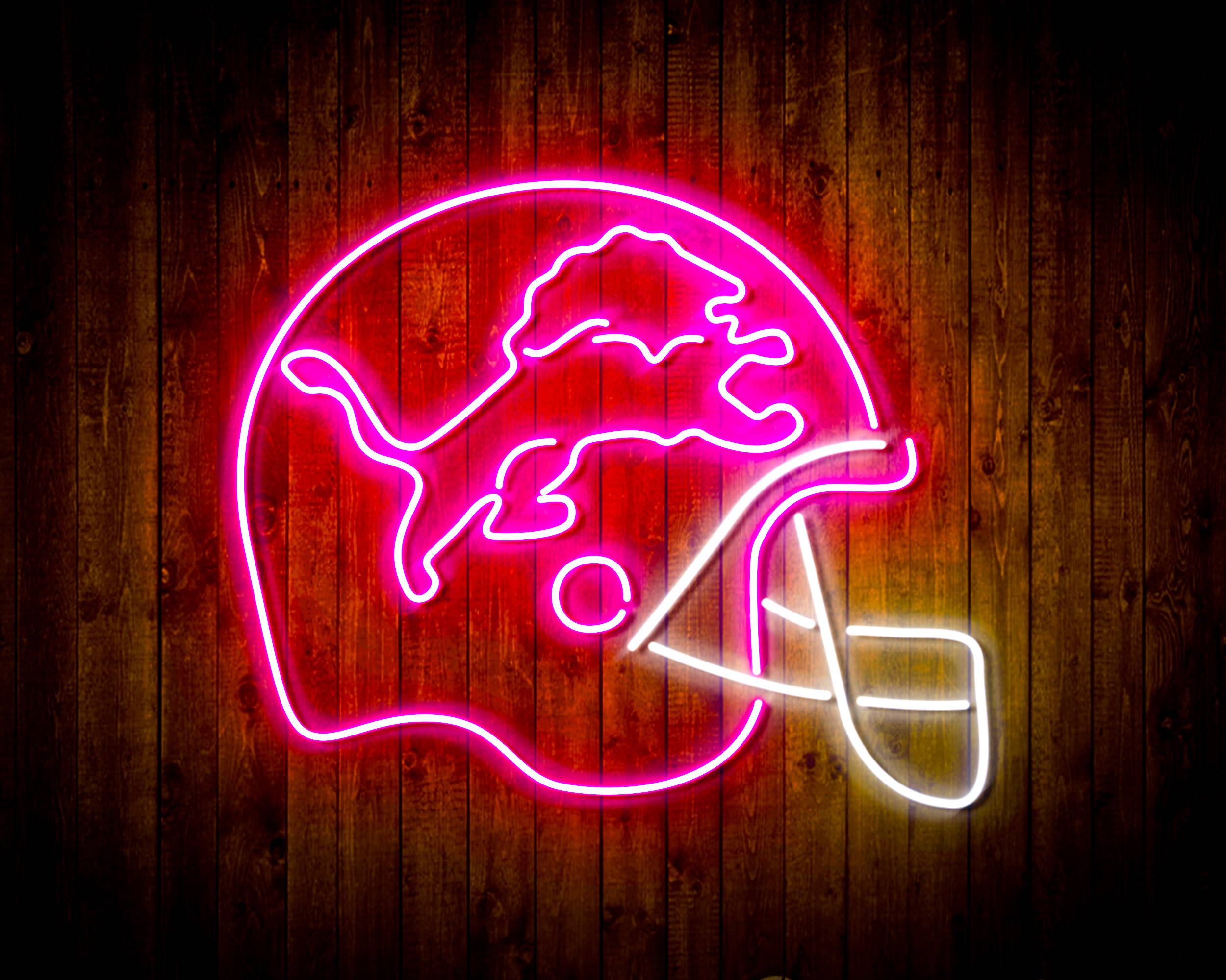 NFL Helmet Detroit Lions Bar Neon Flex LED Sign