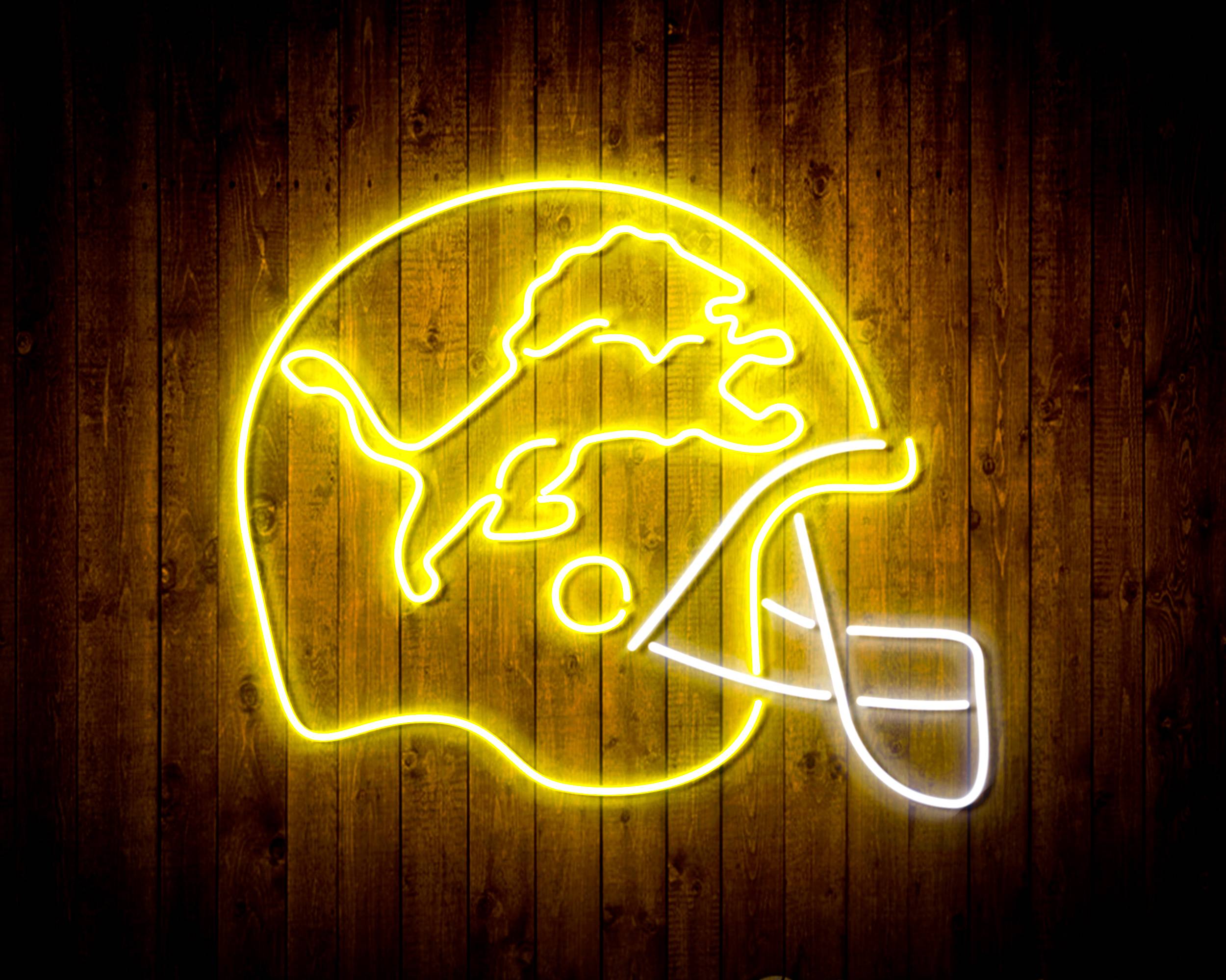 NFL Helmet Detroit Lions Bar Neon Flex LED Sign