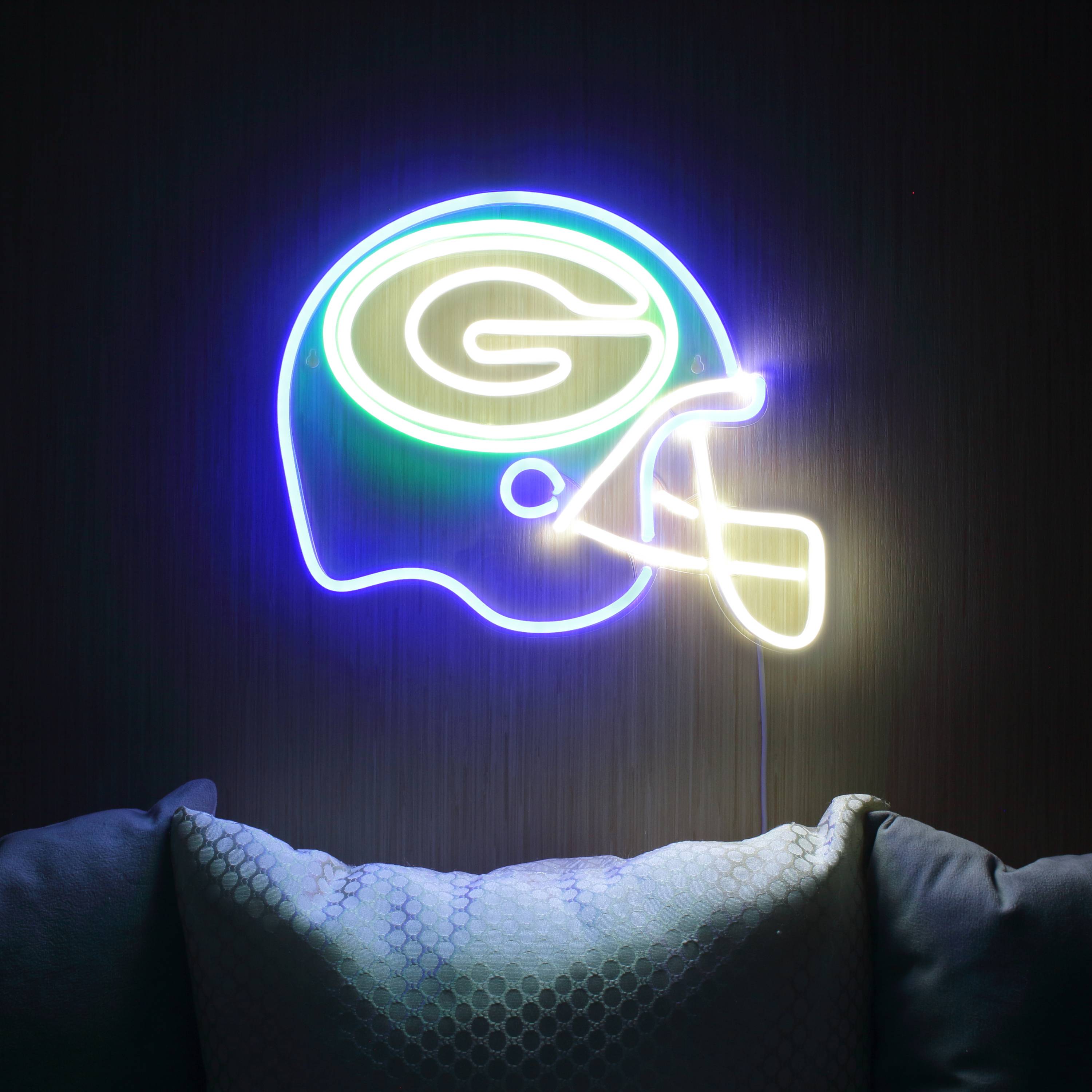 NFL Helmet Green Bay Packers Large Flex Neon LED Sign