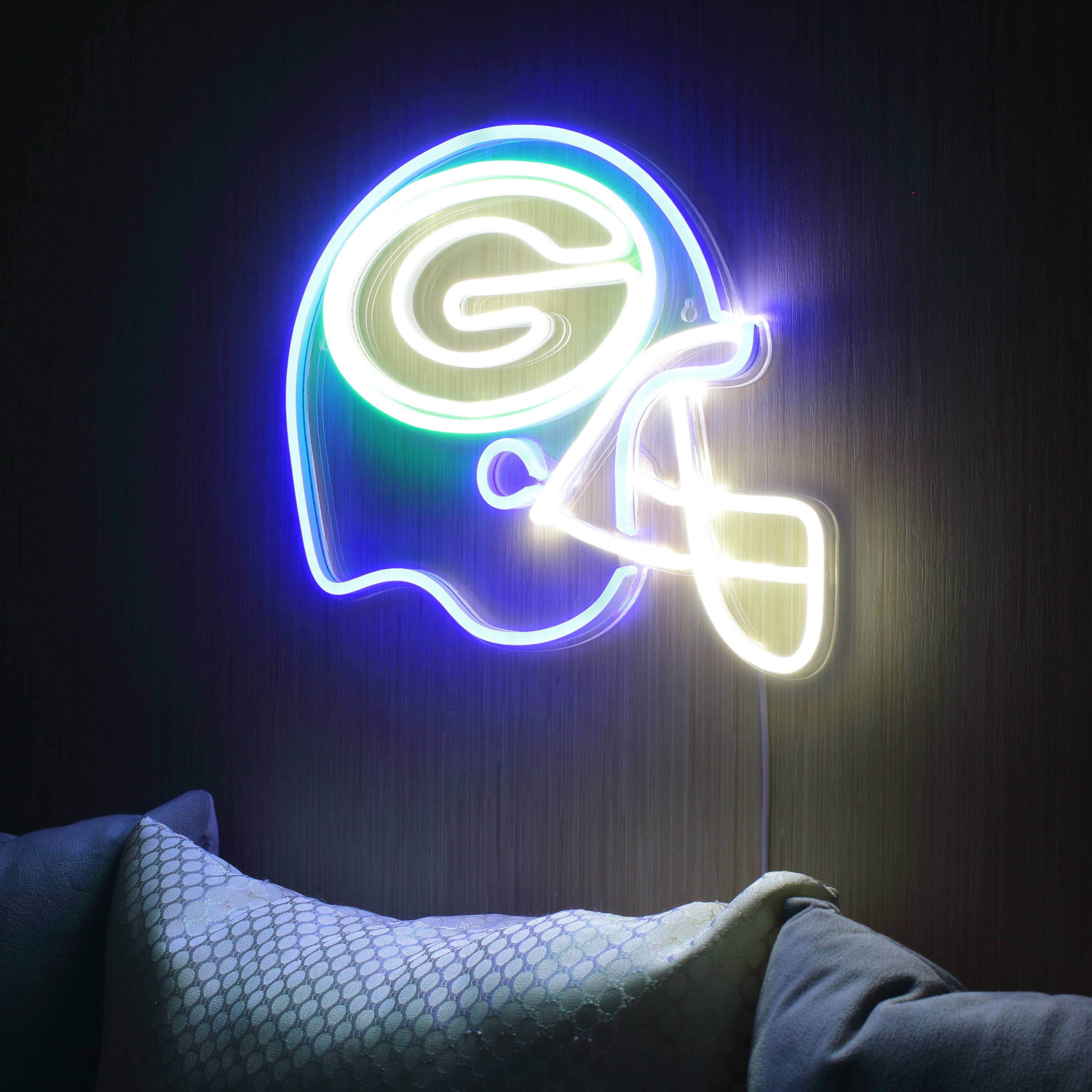 NFL Helmet Green Bay Packers Large Flex Neon LED Sign