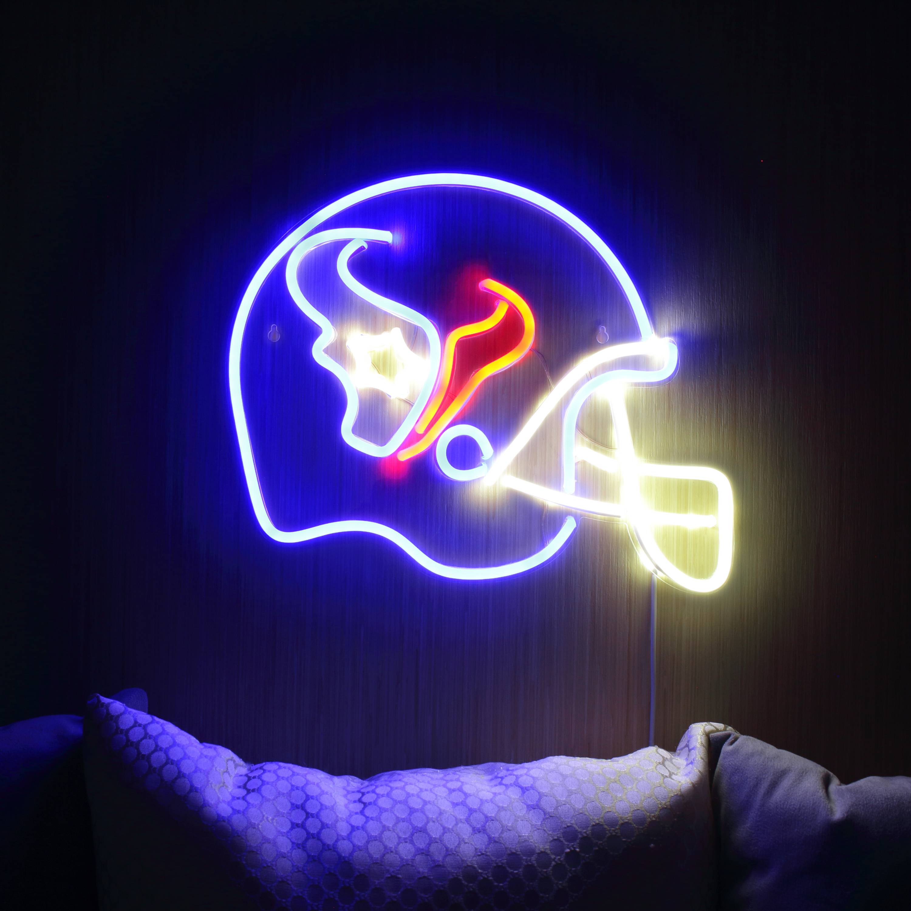 NFL Helmet Houston Texans Large Flex Neon LED Sign