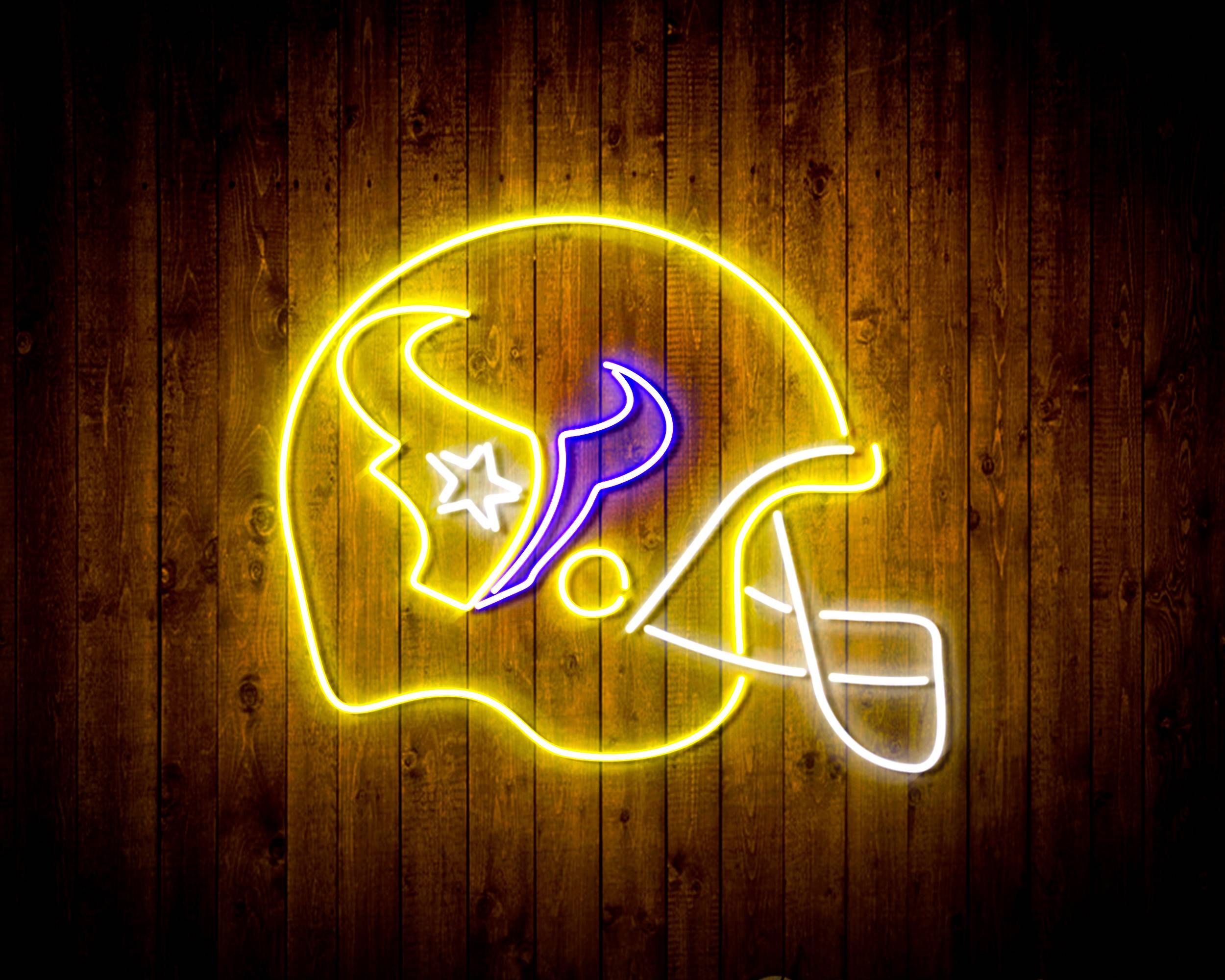 NFL Helmet Houston Texans Bar Neon Flex LED Sign
