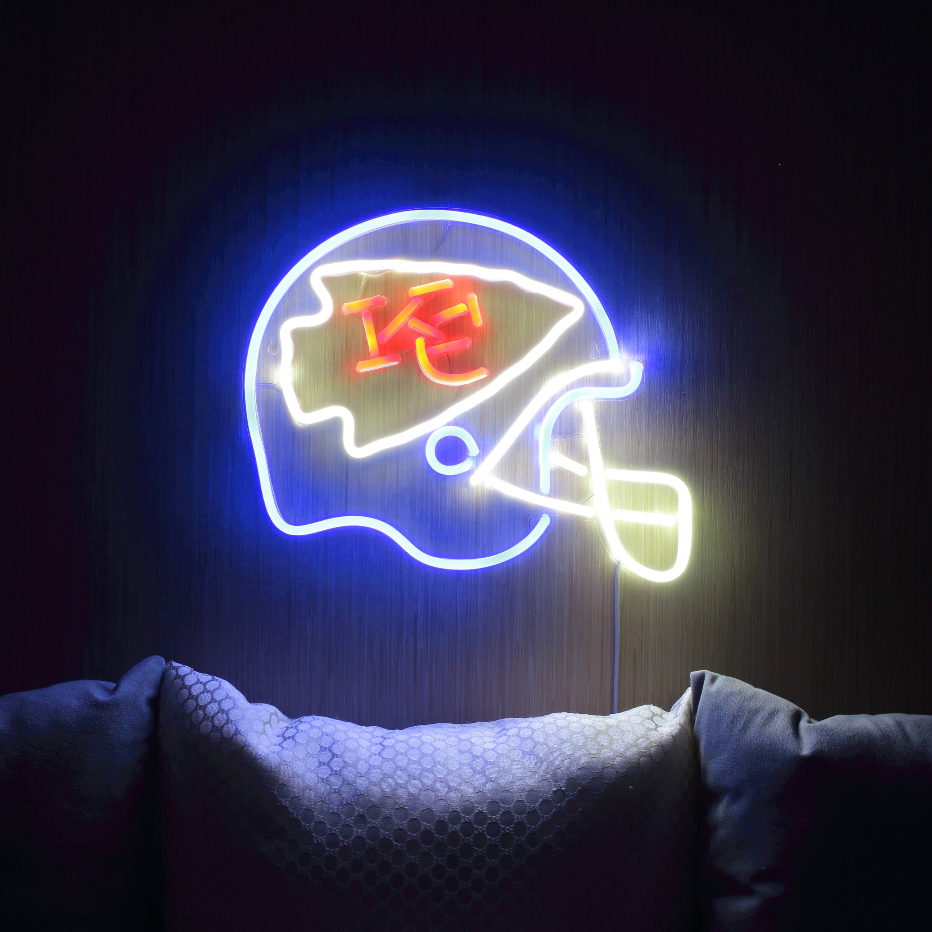 NFL Helmet Kansas City Chiefs Large Flex Neon LED Sign