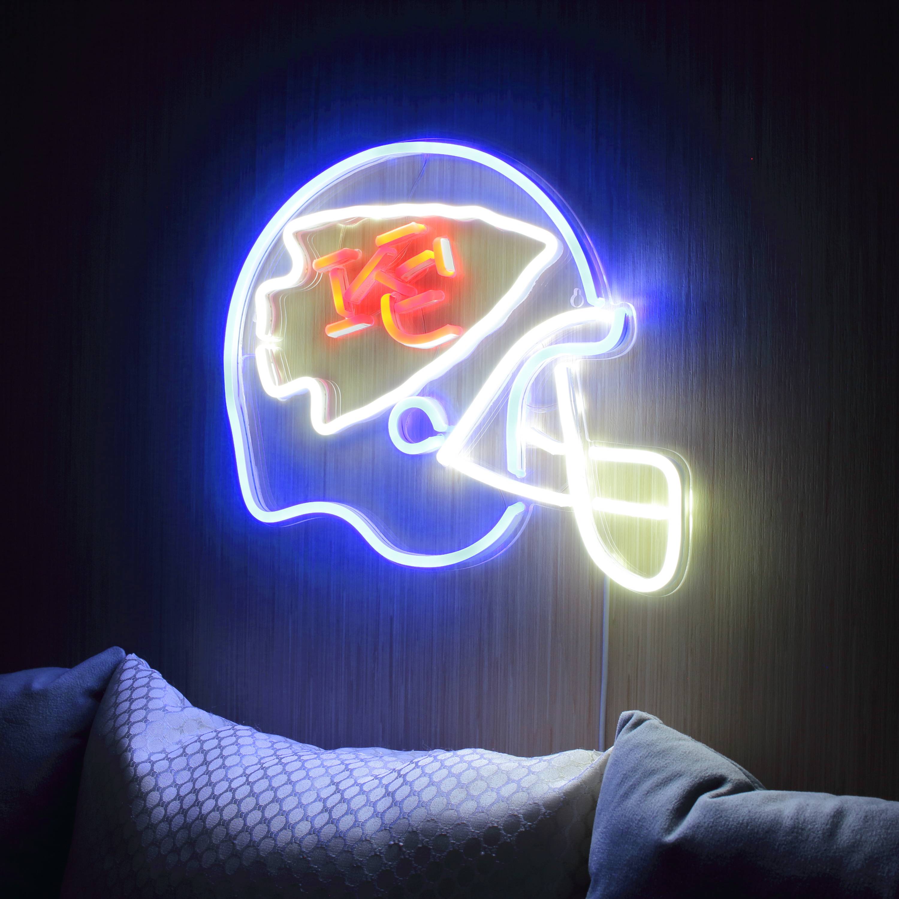 NFL Helmet Kansas City Chiefs Large Flex Neon LED Sign
