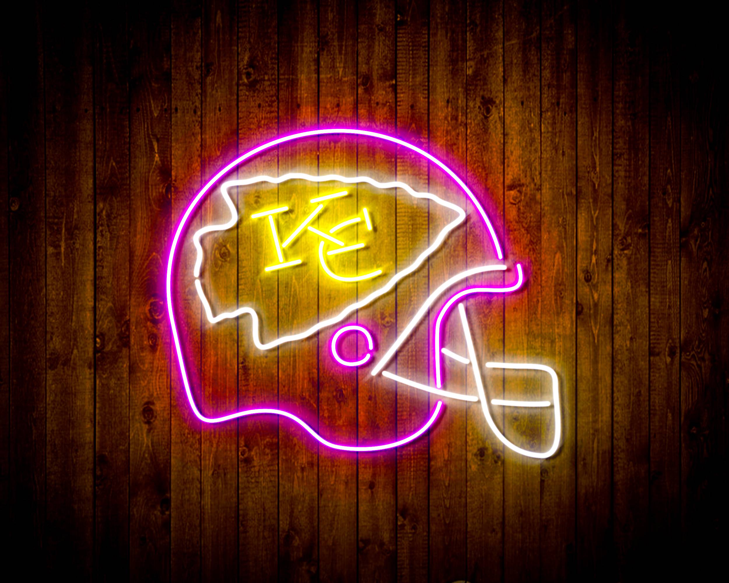 Kansas City Chiefs NFL Helmet Bar Neon Flex LED Sign