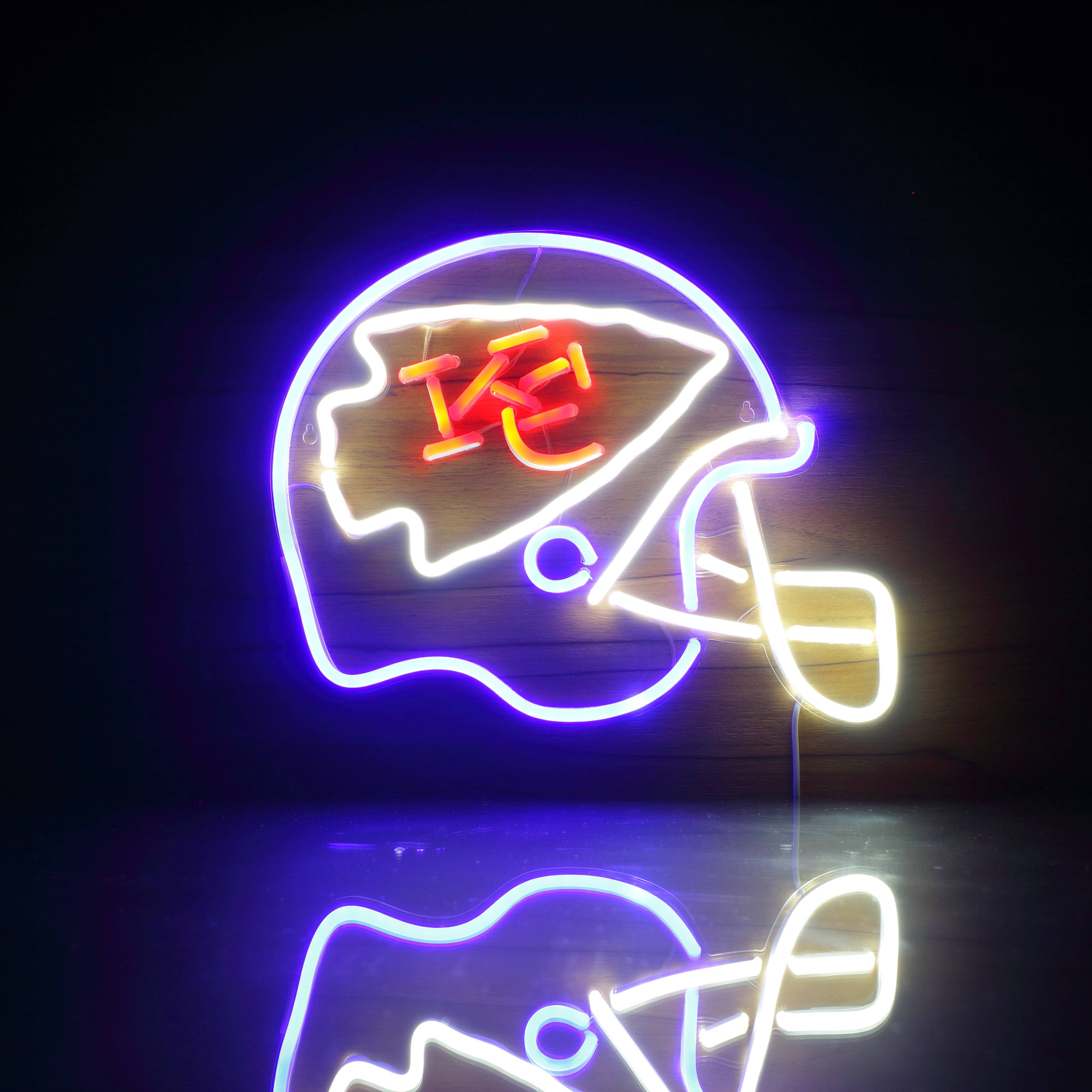 NFL Helmet Kansas City Chiefs Bar Neon Flex LED Sign