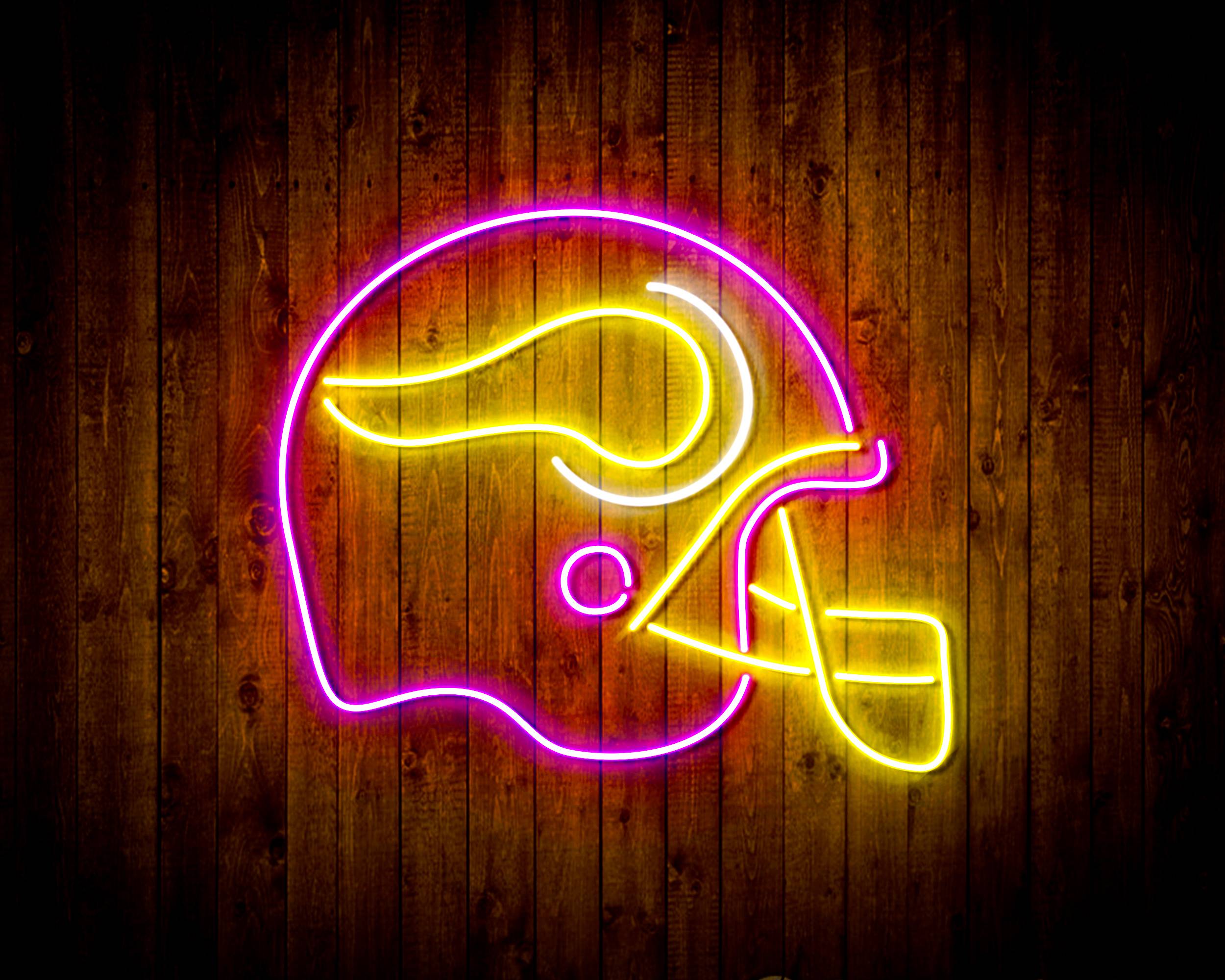 NFL Helmet Minnesota Vikings Bar Neon Flex LED Sign