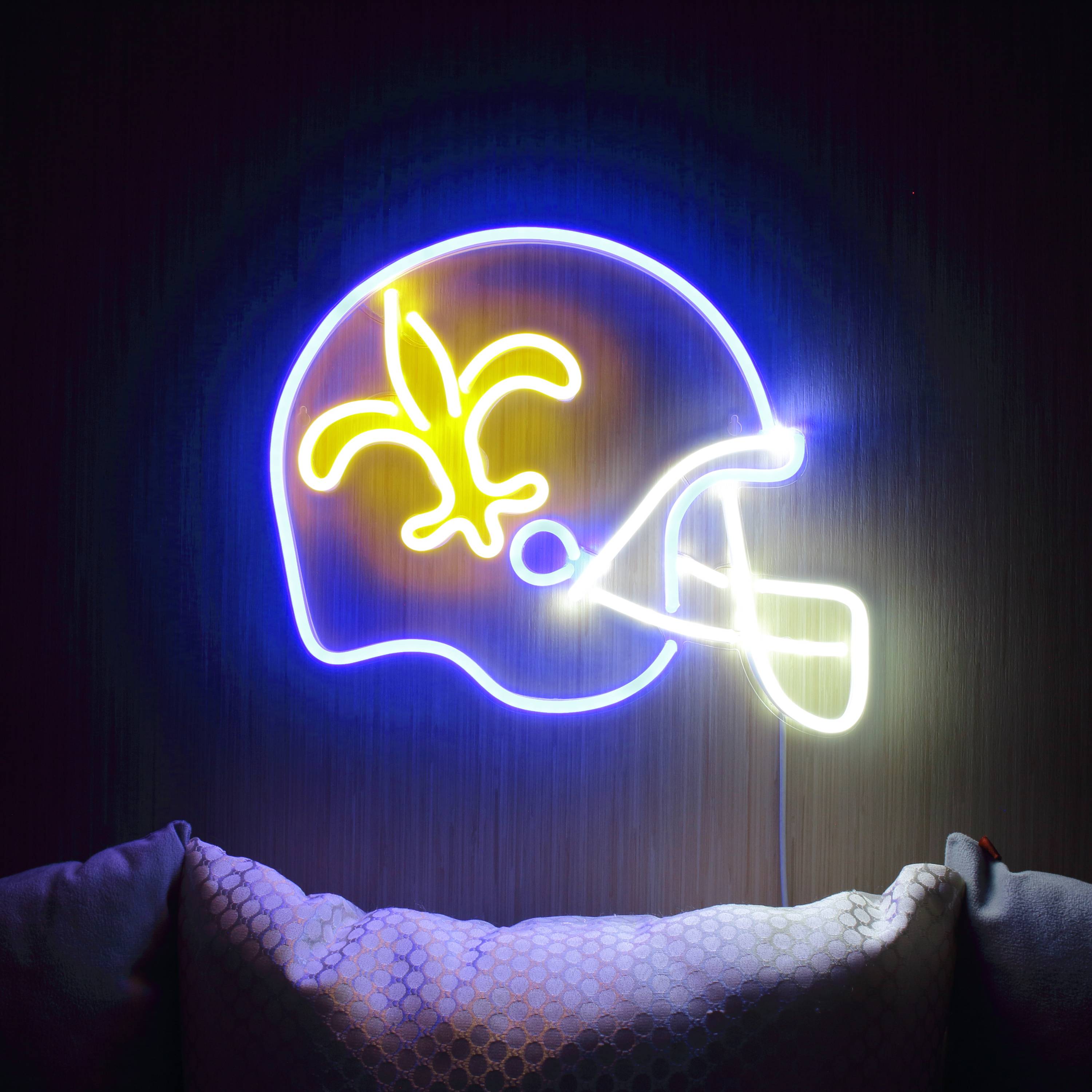 NFL Helmet New Orleans Saints Large Flex Neon LED Sign