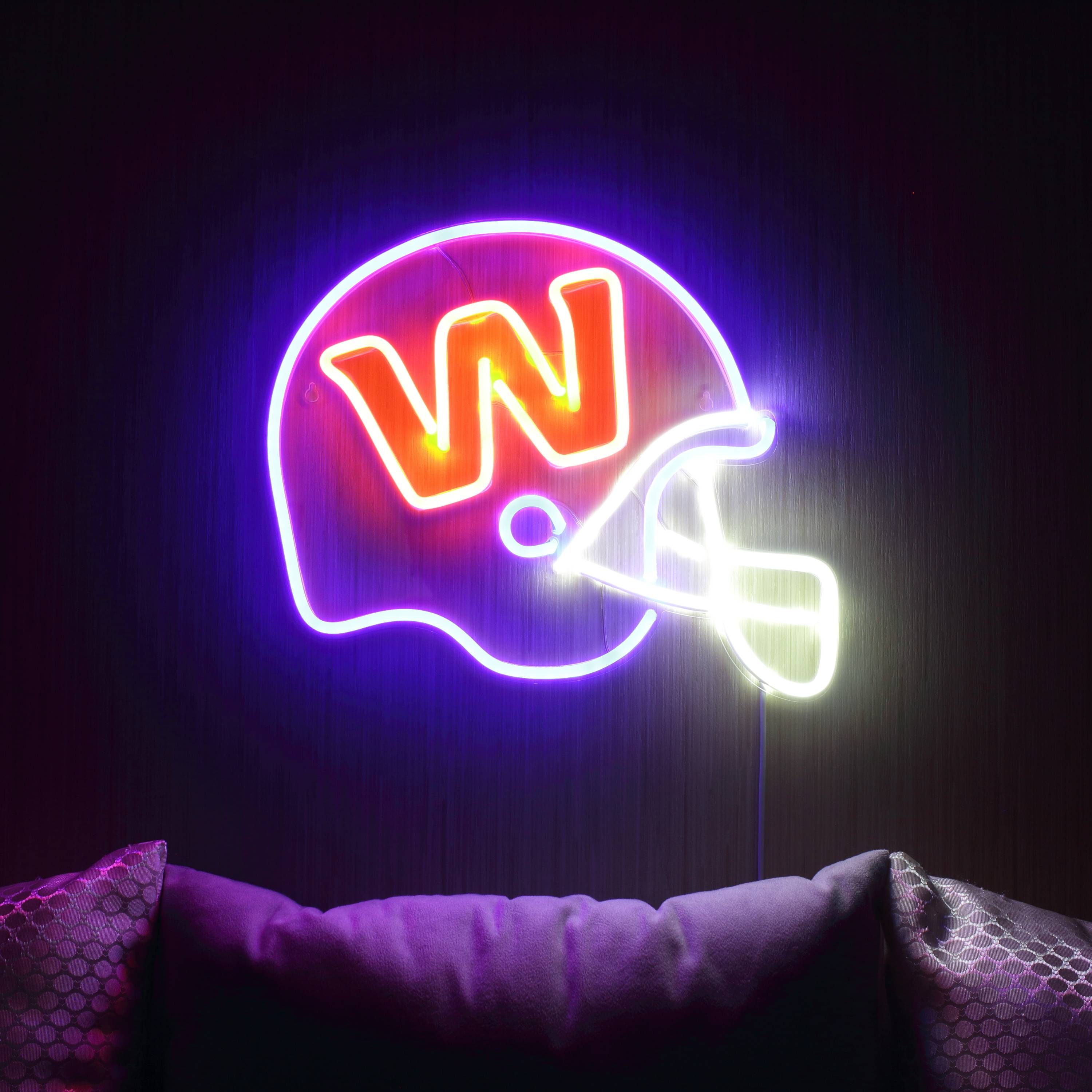 NFL Helmet Washington Commanders Large Flex Neon LED Sign