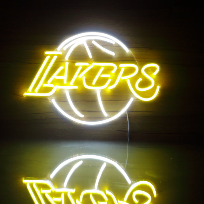 Los Angeles Lakers Neon Sign, Los Angeles Lakers Sign, Neon Lakers Logo  Wall Art