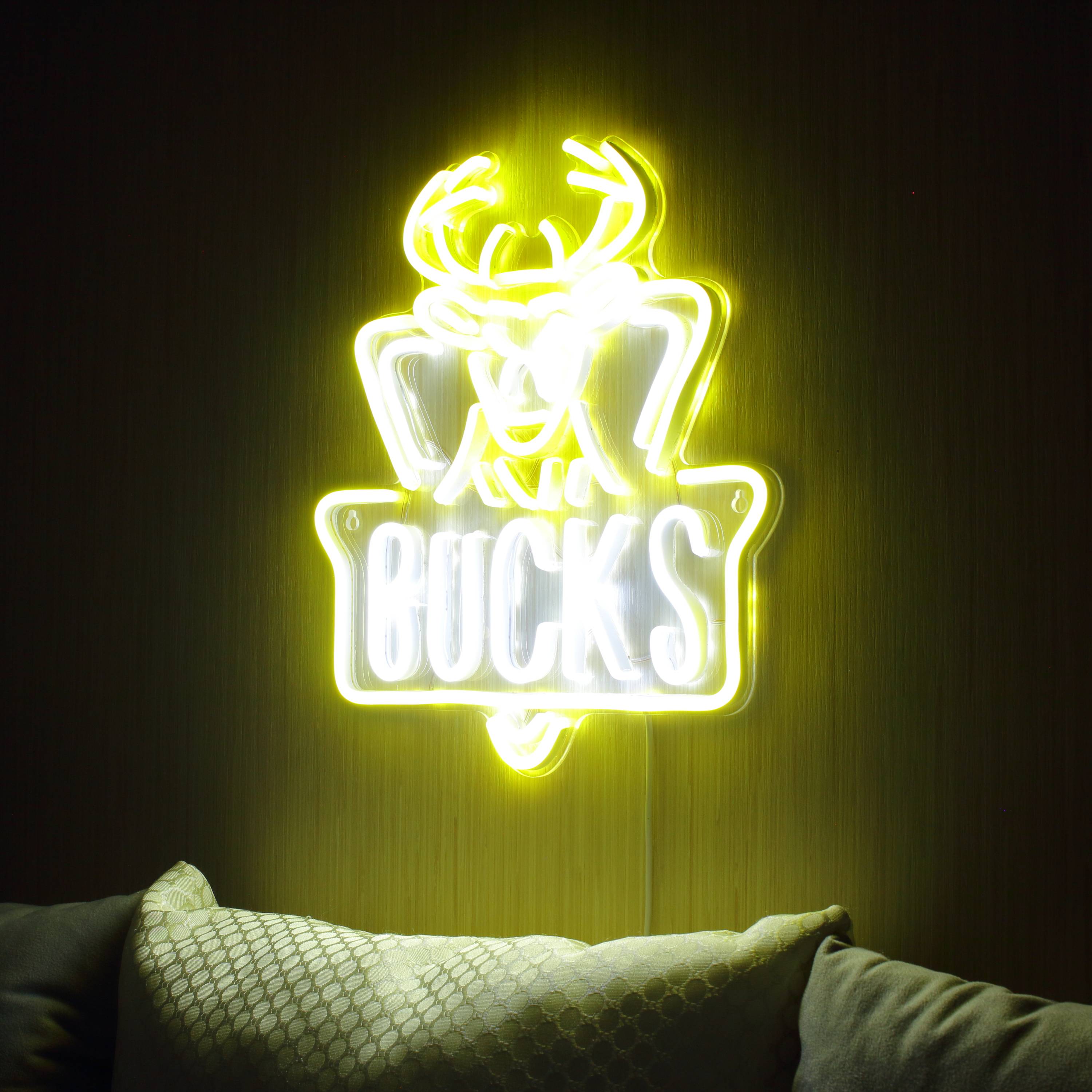 NBA Milwaukee Bucks Large Flex Neon LED Sign
