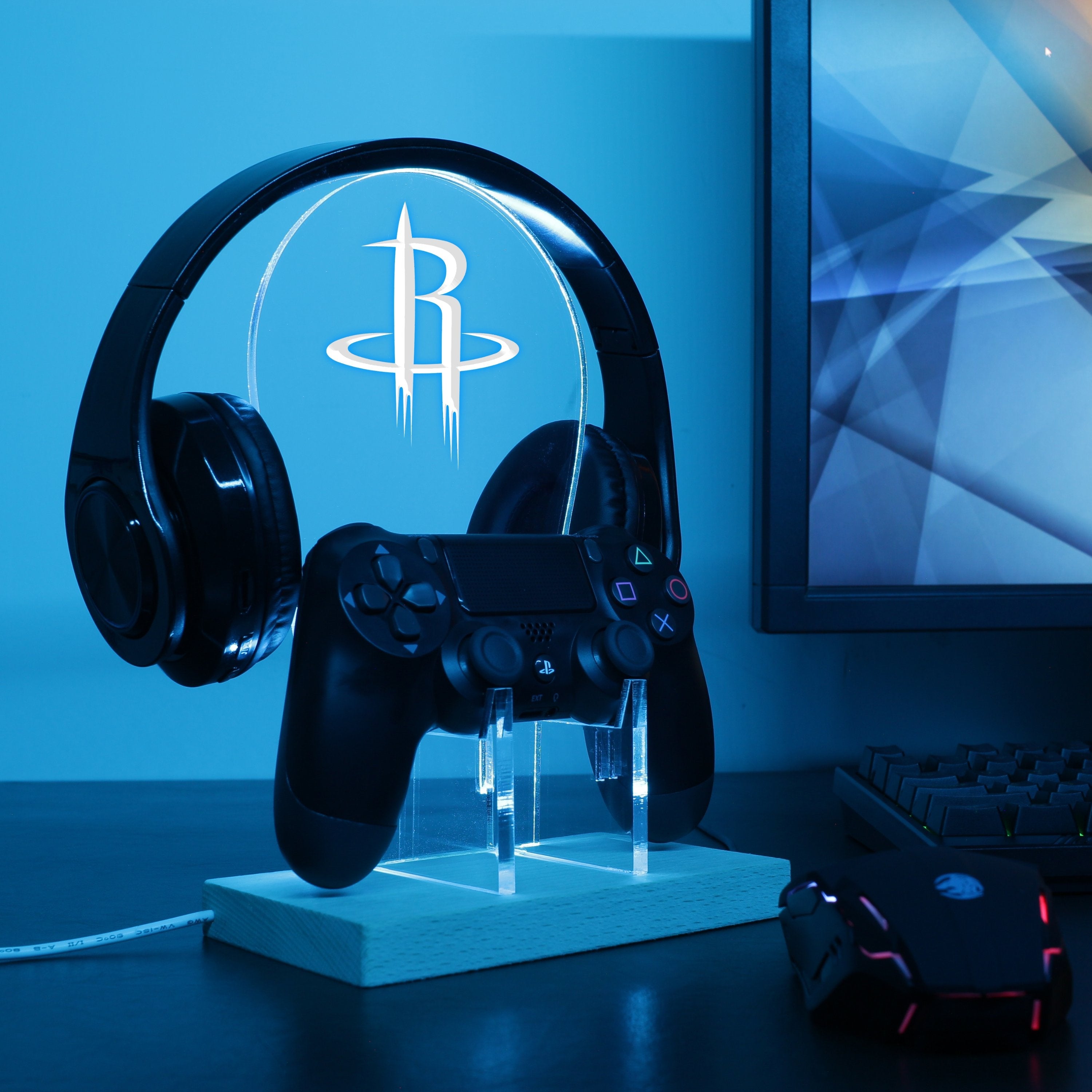 Houston Rockets LED Gaming Headset Controller Stand
