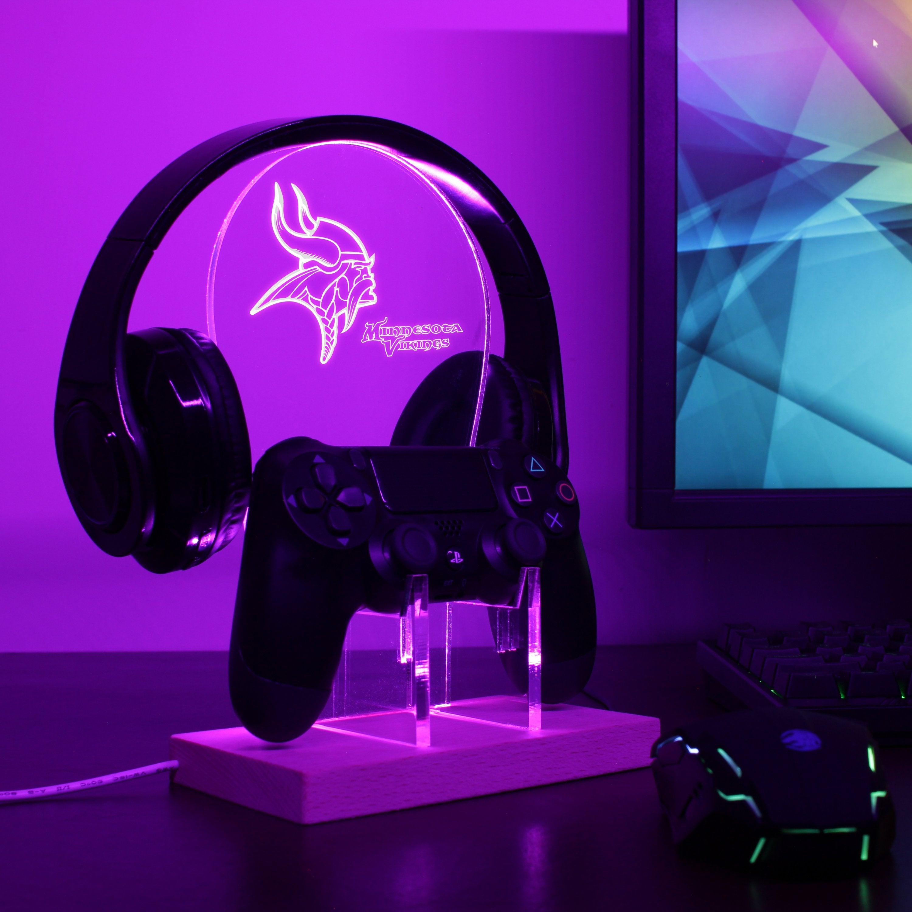 Minnesota Vikings LED Gaming Headset Controller Stand