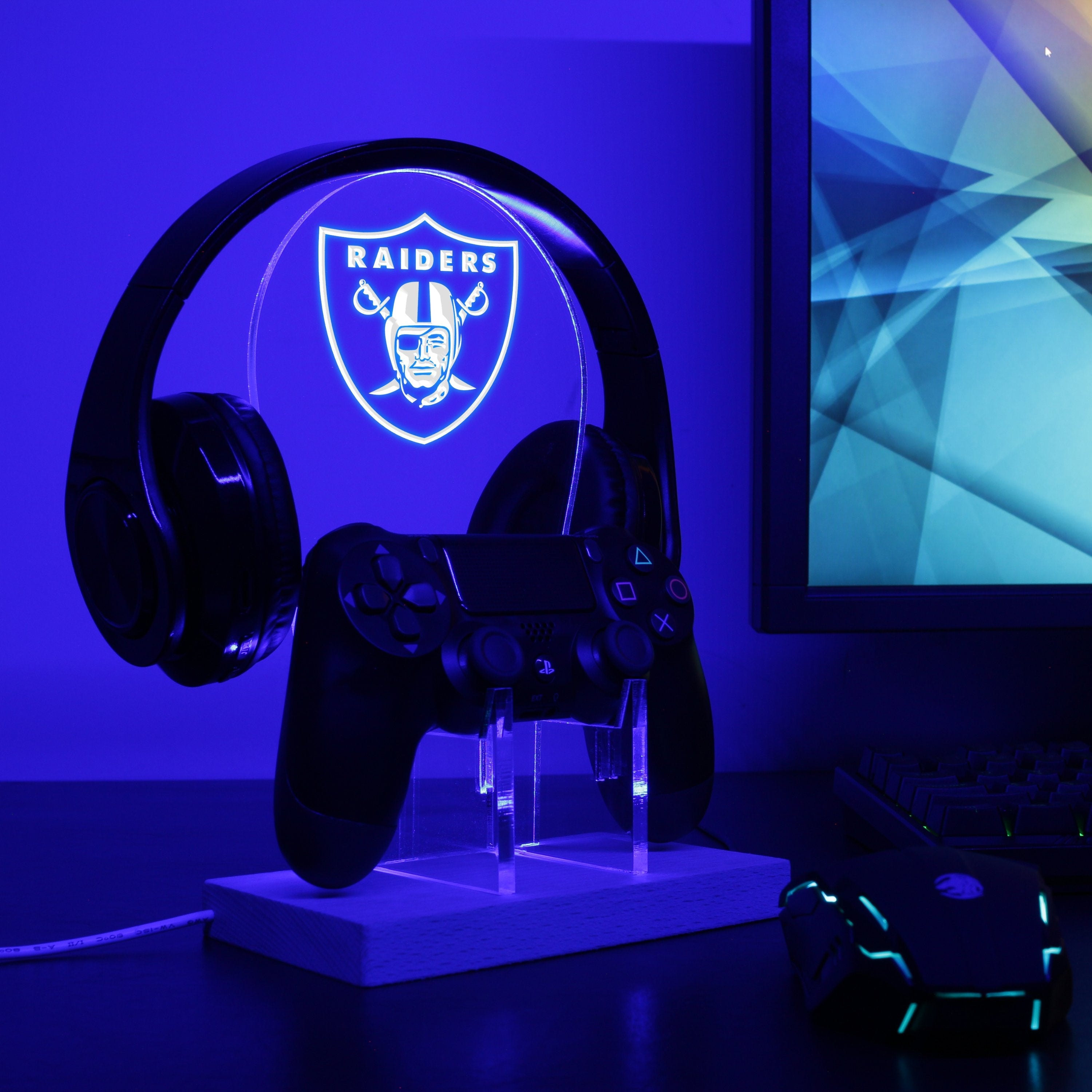 Las Vegas Raiders LED Gaming Headset Controller Stand