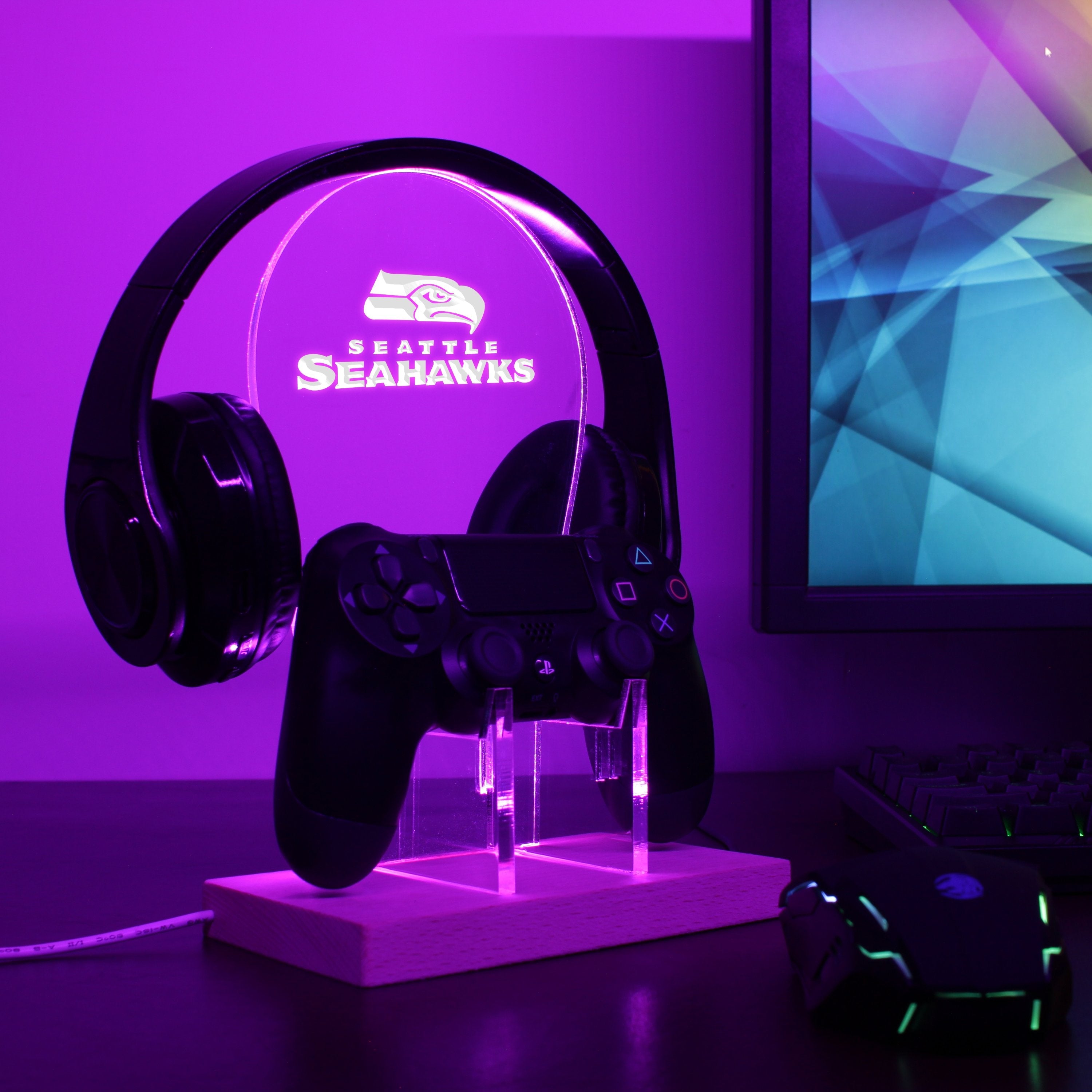 Seattle Seahawks LED Gaming Headset Controller Stand