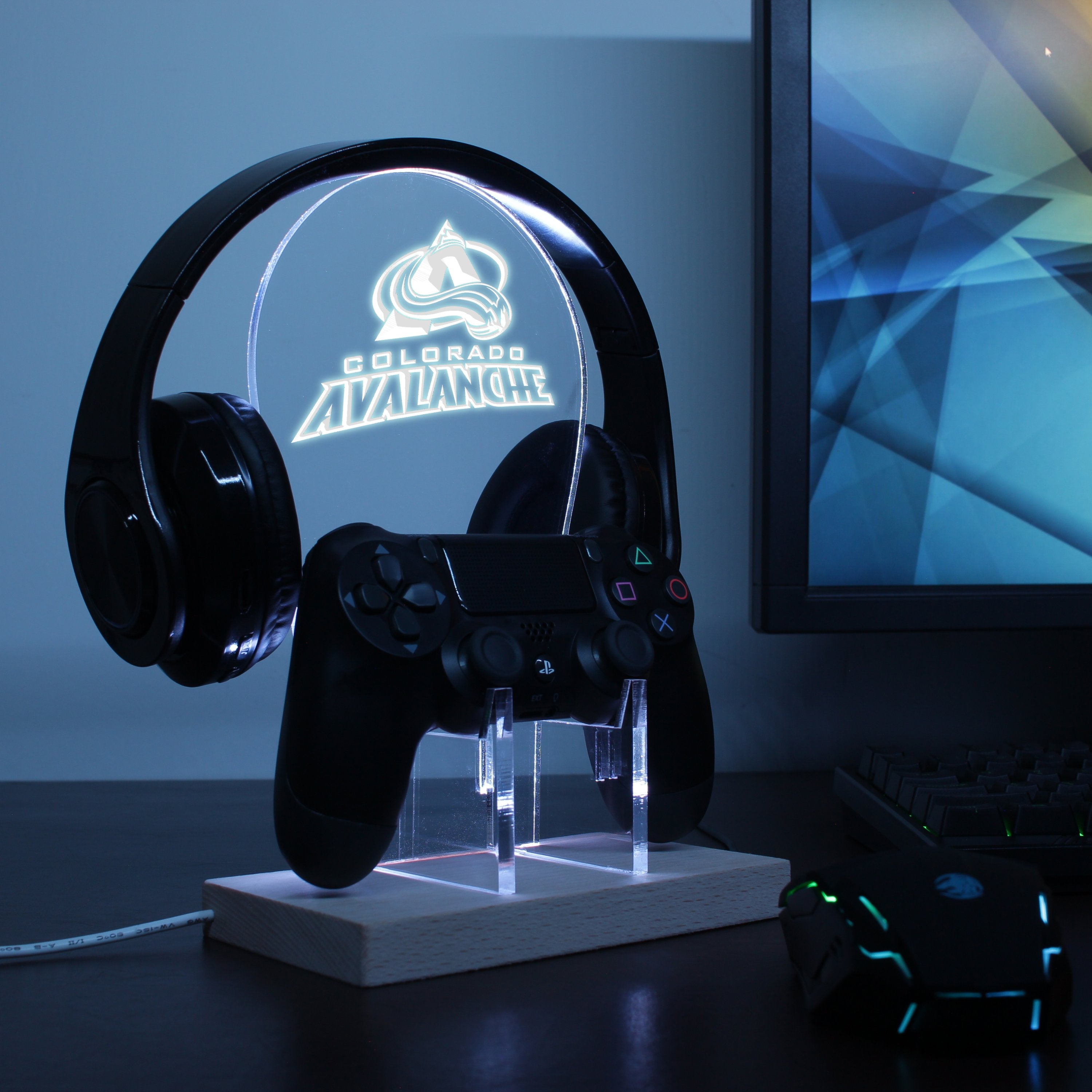Colorado Avalanche LED Gaming Headset Controller Stand