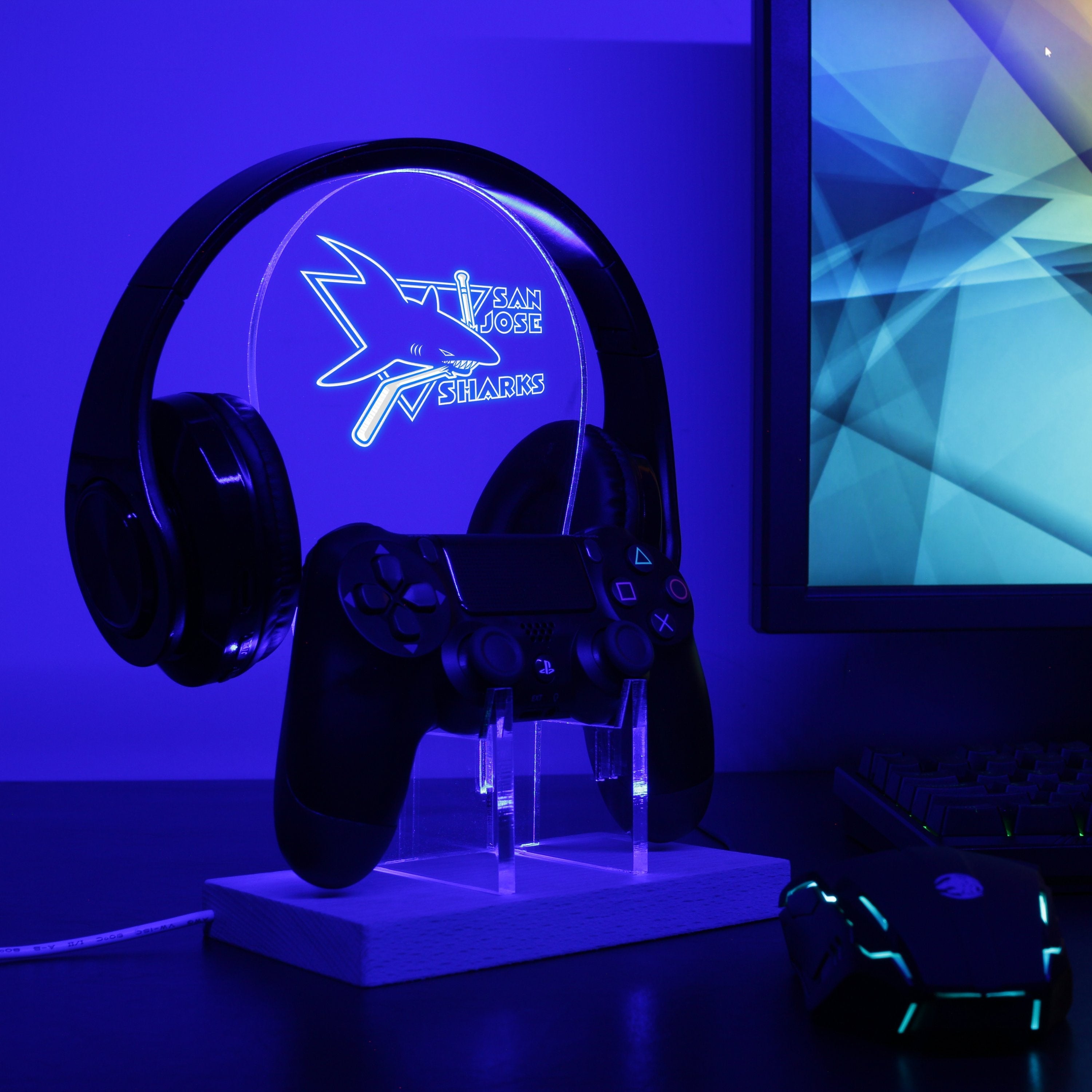 San Jose Sharks LED Gaming Headset Controller Stand