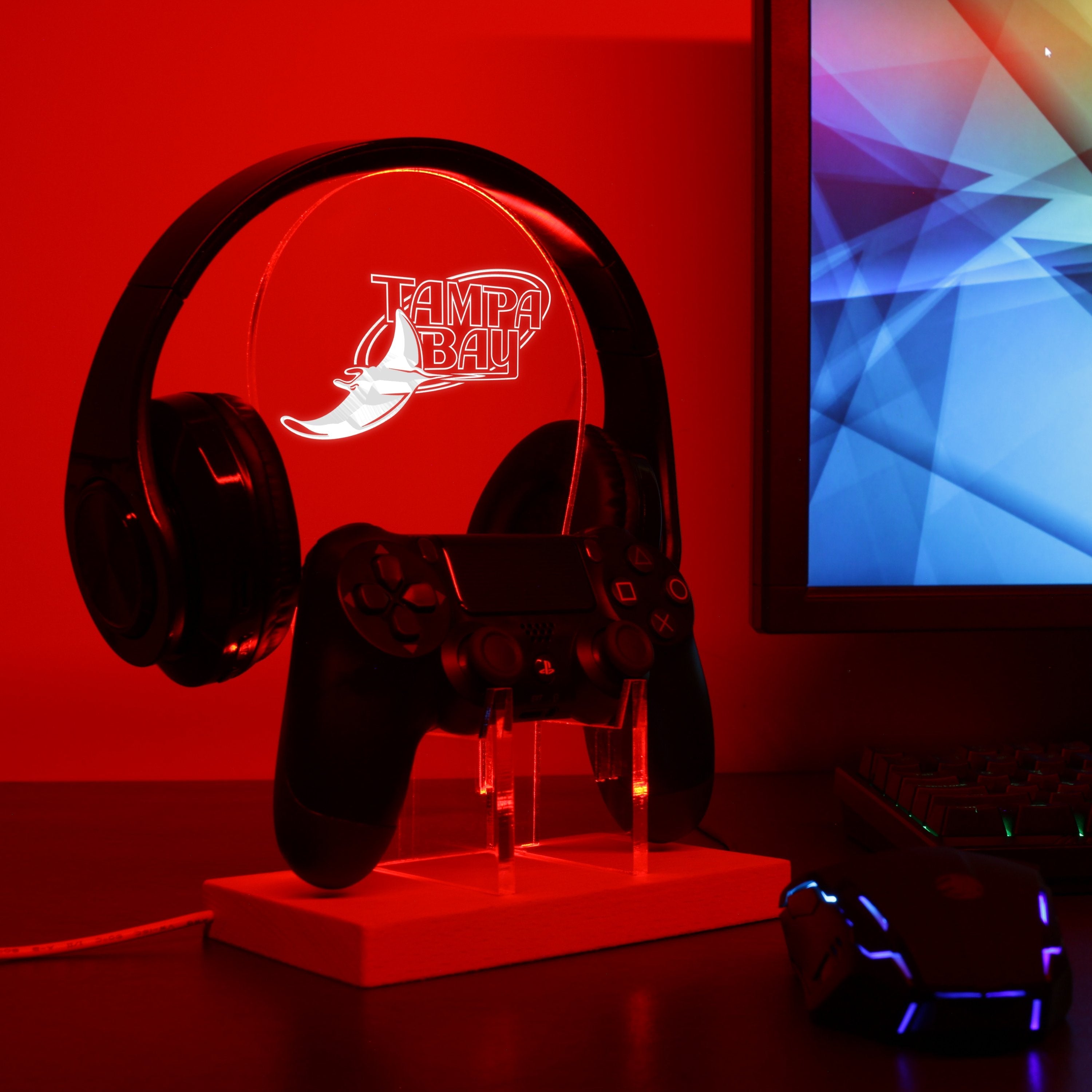 Tampa Bay Rays LED Gaming Headset Controller Stand
