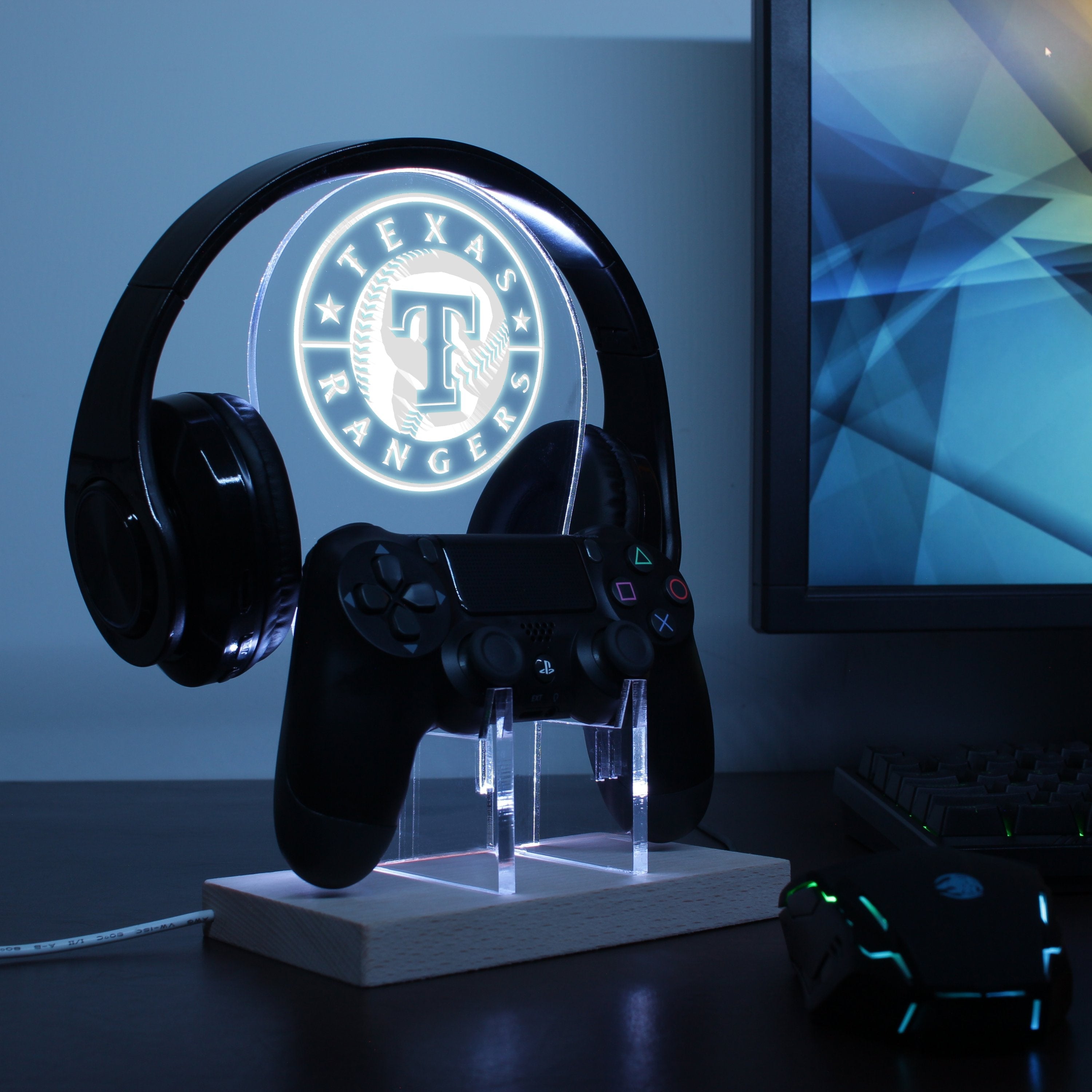 Texas Rangers LED Gaming Headset Controller Stand