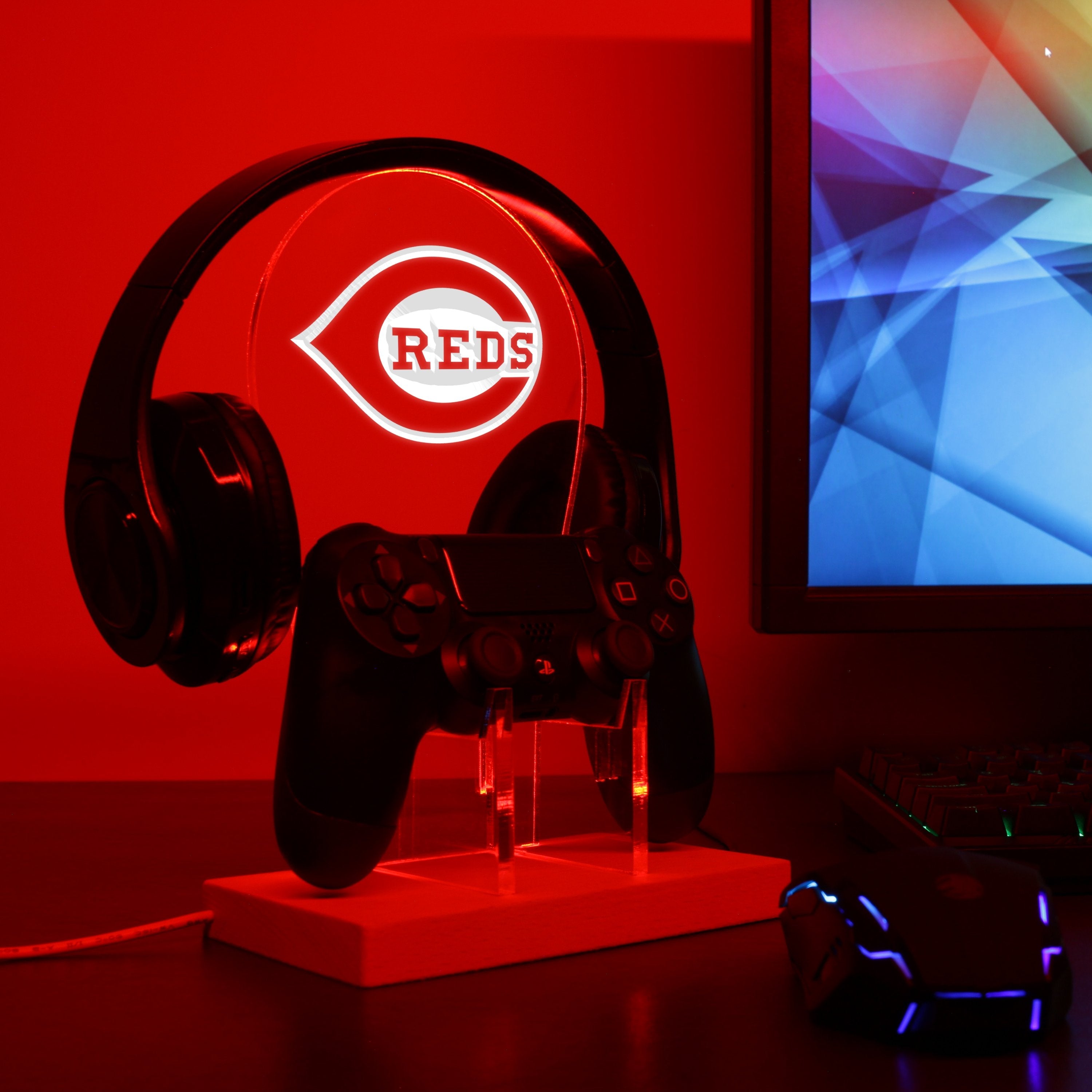 Cincinnati Reds LED Gaming Headset Controller Stand