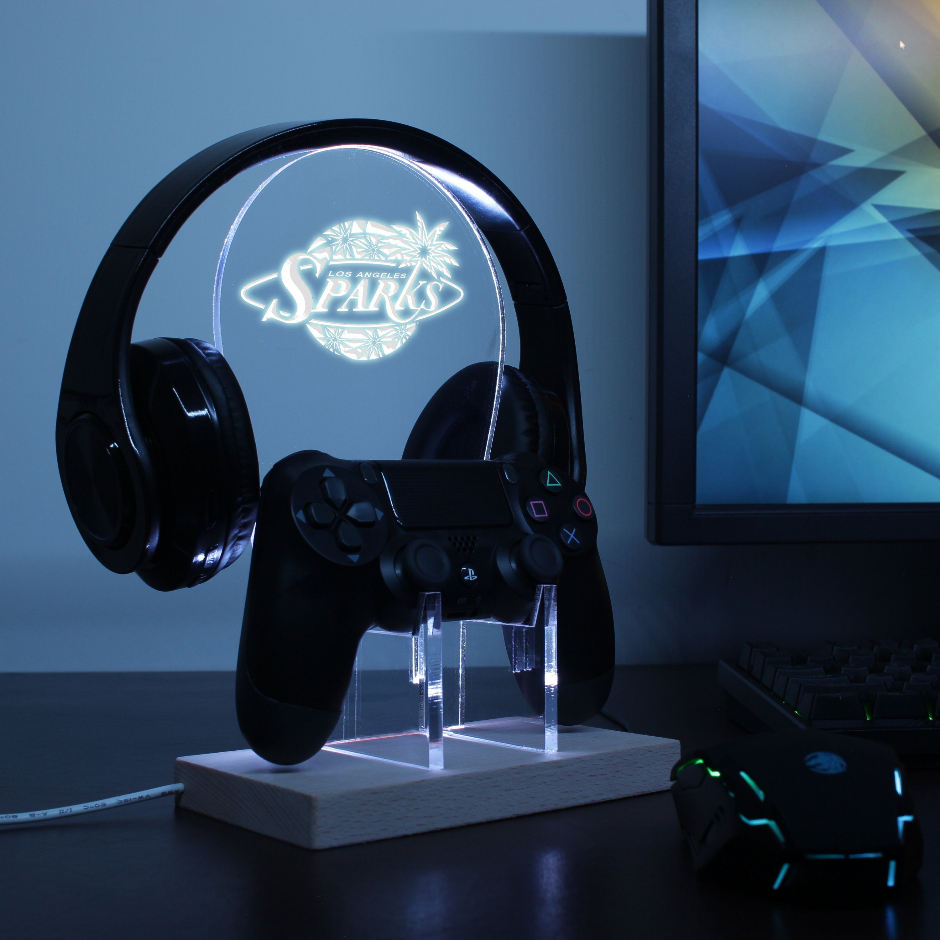 Los Angeles Sparks LED Gaming Headset Controller Stand