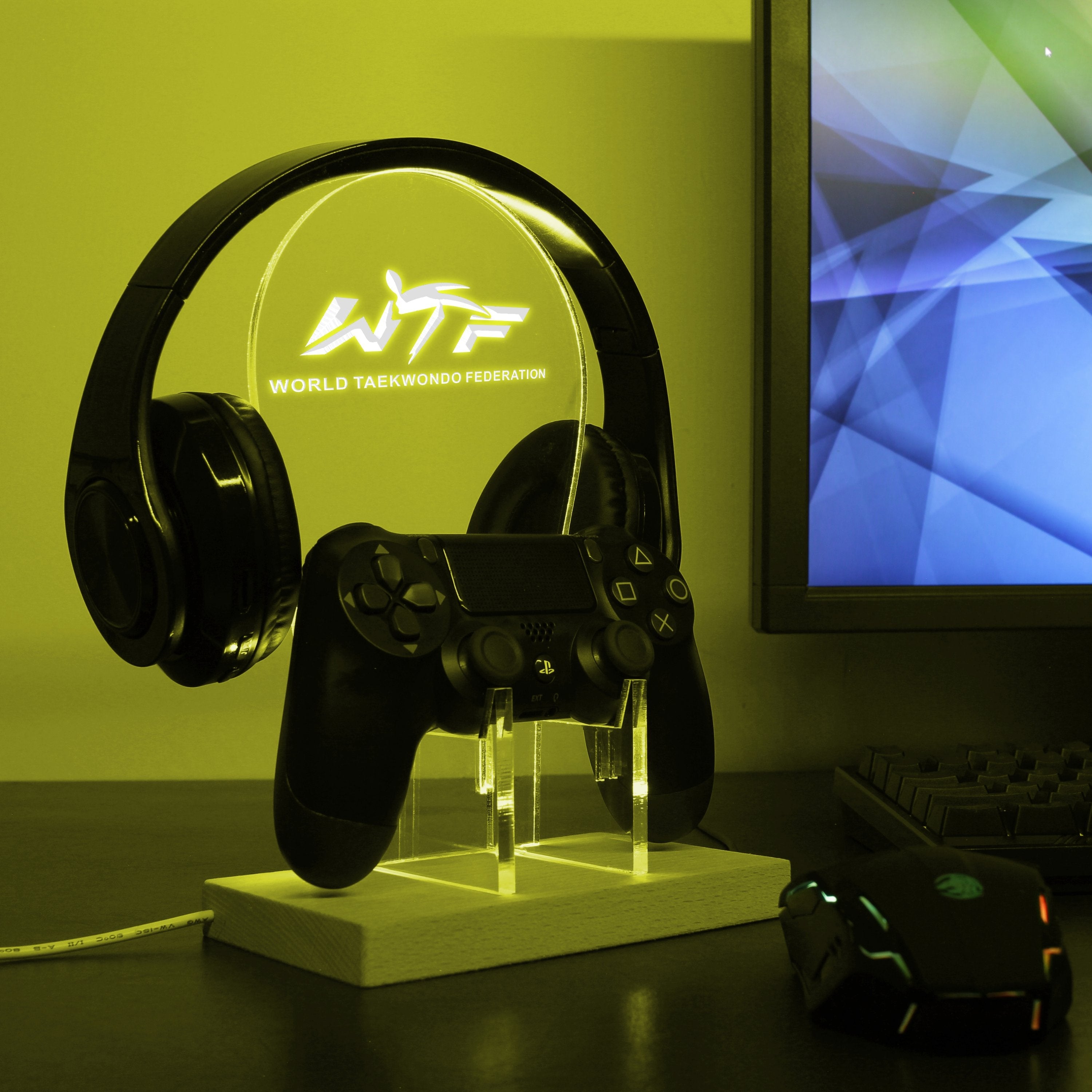 World Taekwondo Federation LED Gaming Headset Controller Stand