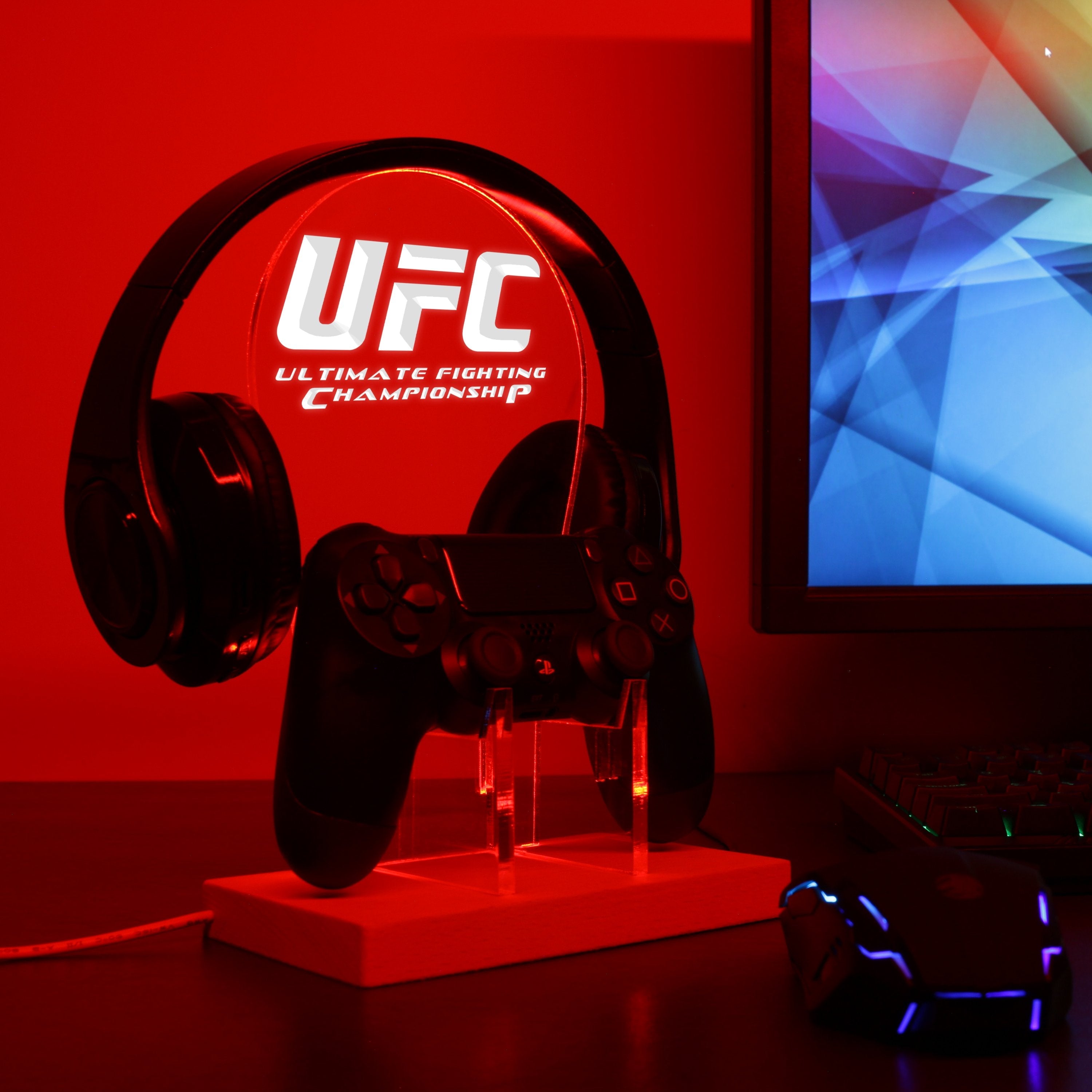 Ultimate Fighting Championship UFC LED Gaming Headset Controller Stand