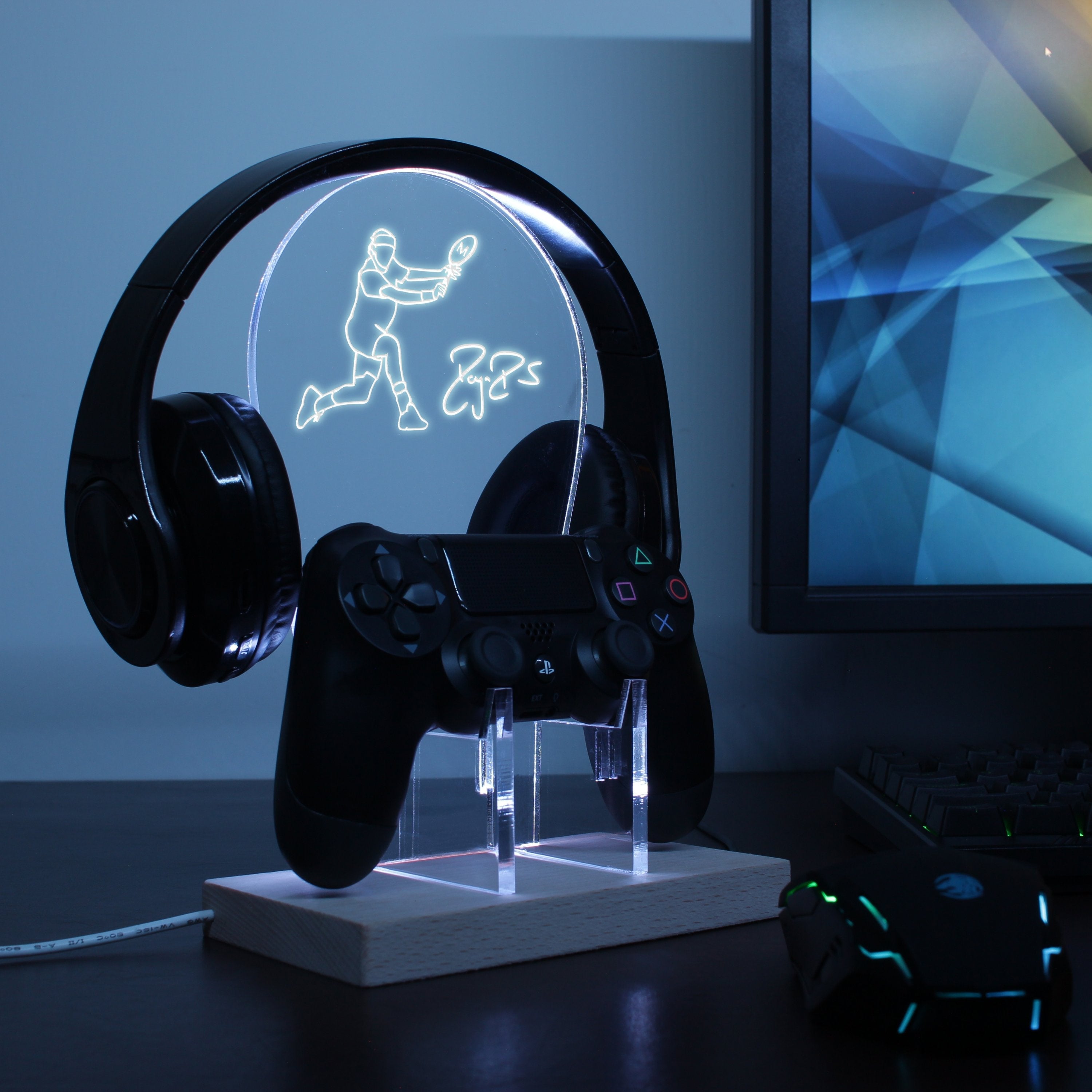 Tennis Game LED Gaming Headset Controller Stand