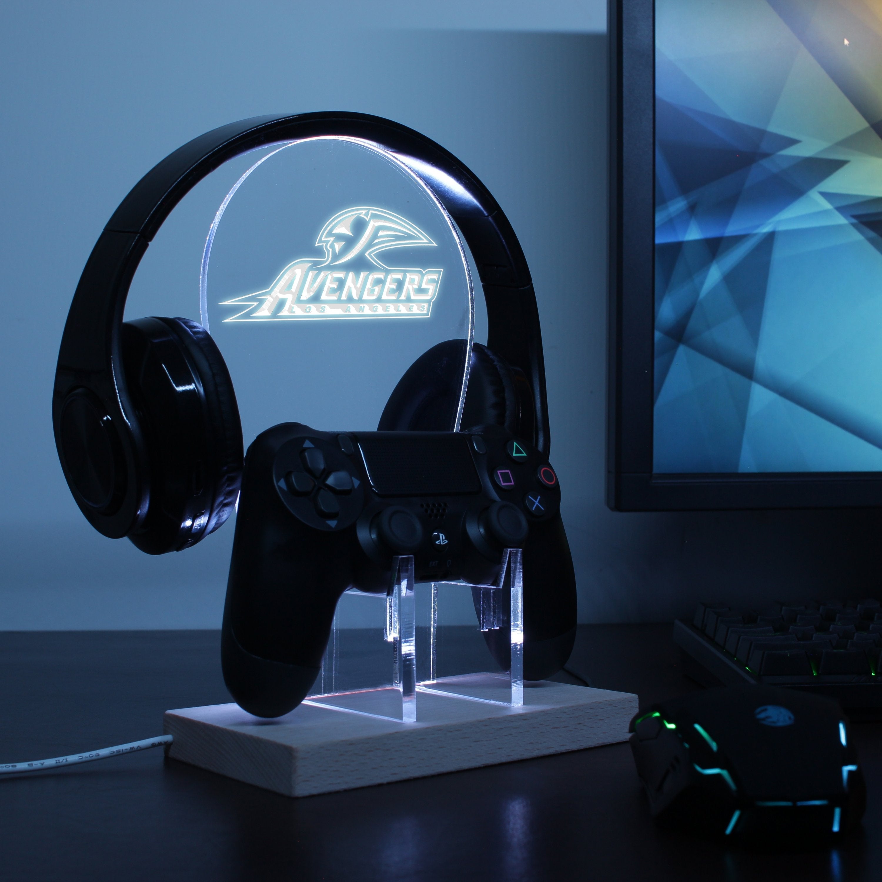 The Los Angeles Avengers LED Gaming Headset Controller Stand | PRO LED SIGN
