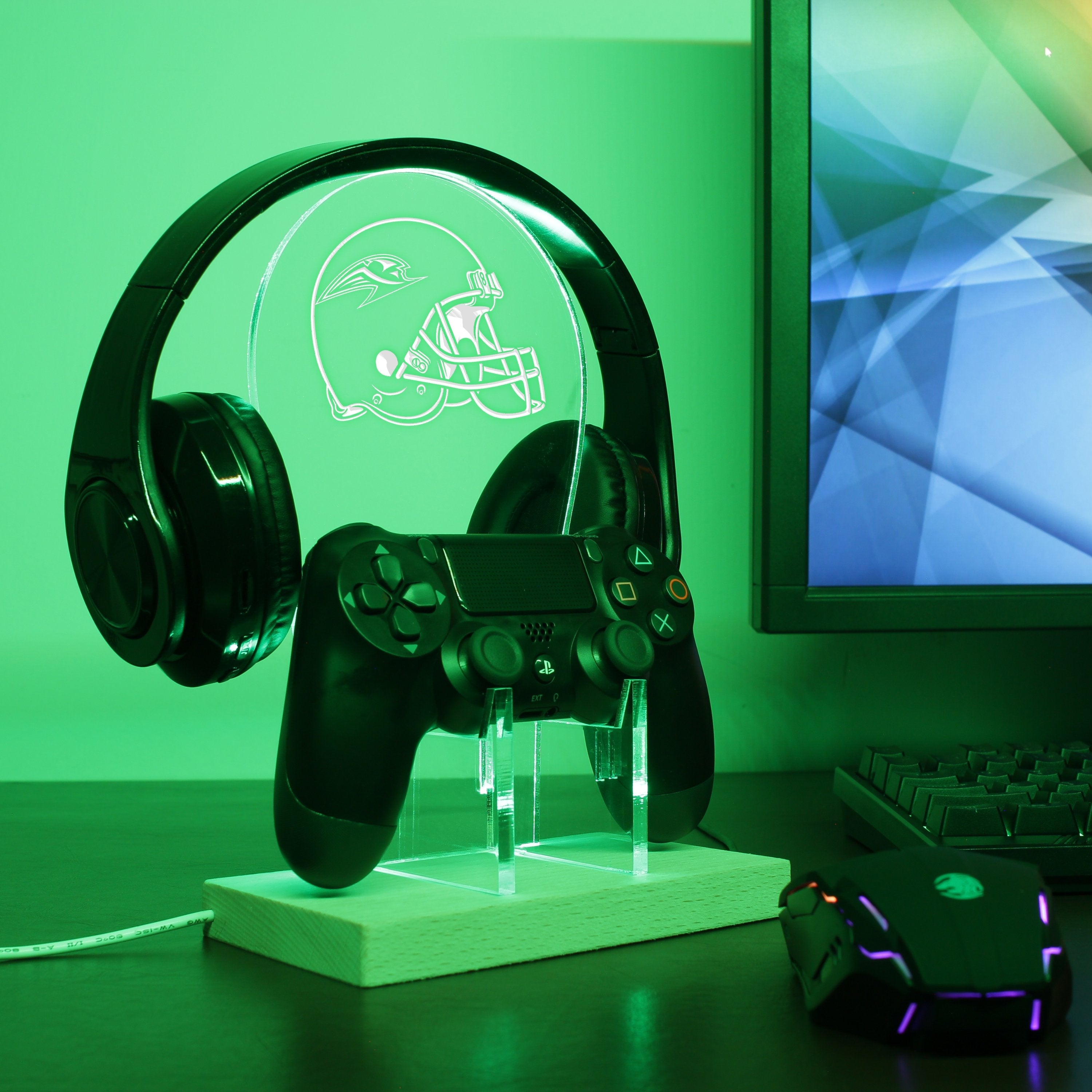 The Los Angeles Avengers Helmet LED Gaming Headset Controller Stand