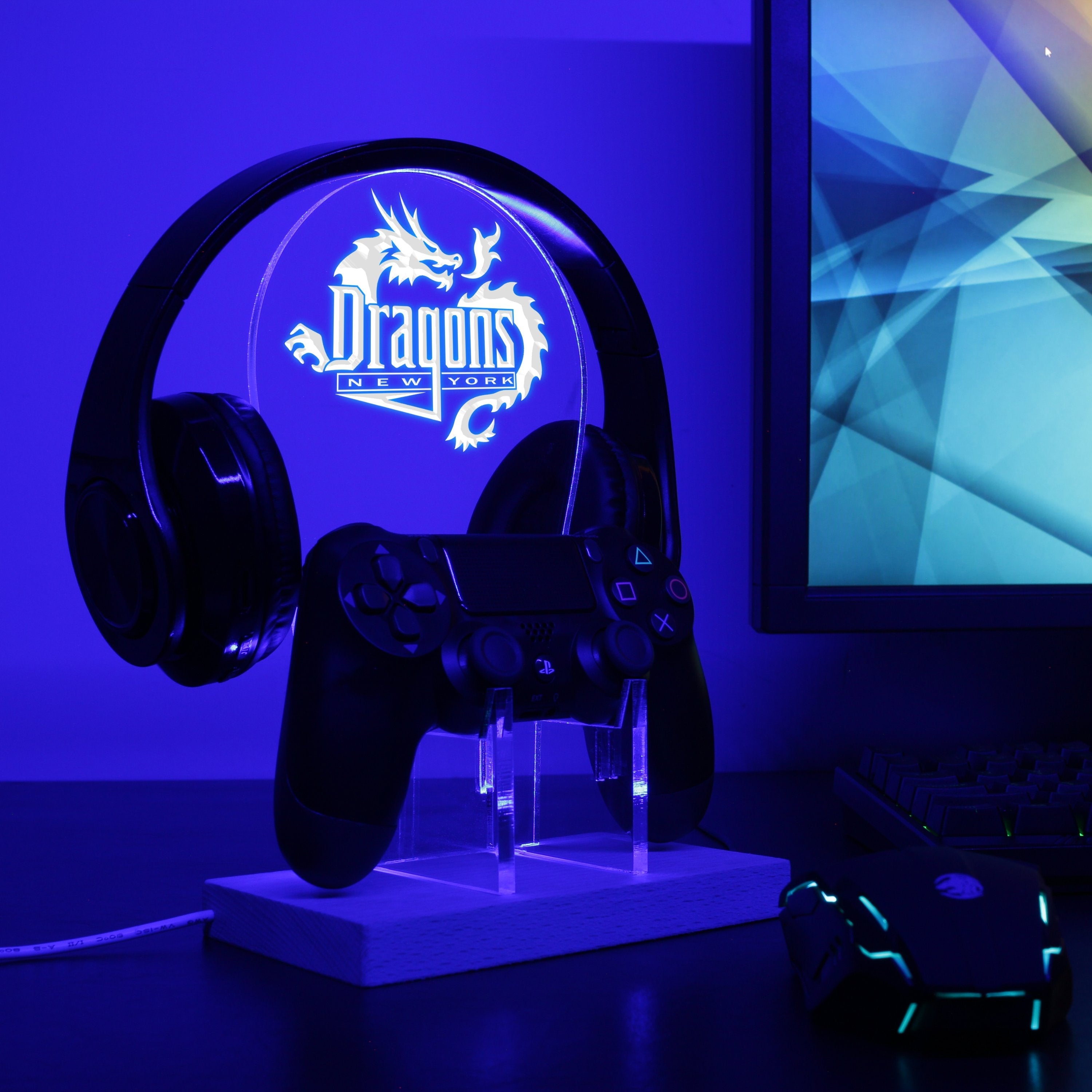 New York Dragons LED Gaming Headset Controller Stand
