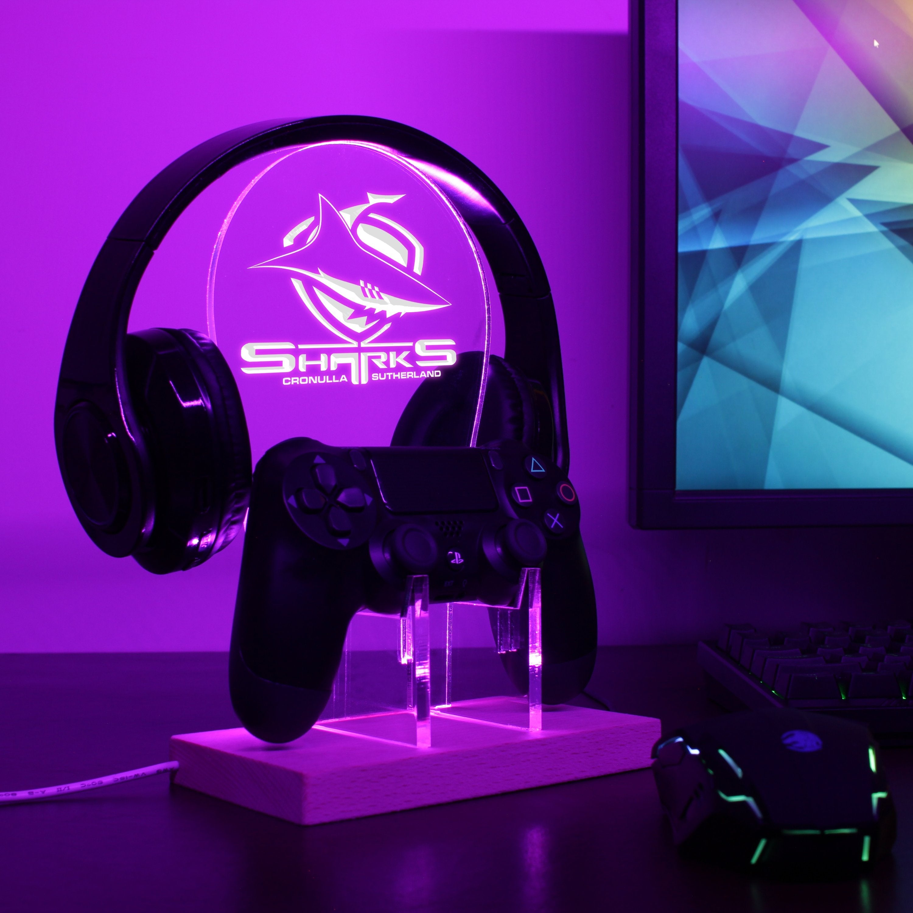 Cronulla Sharks LED Gaming Headset Controller Stand