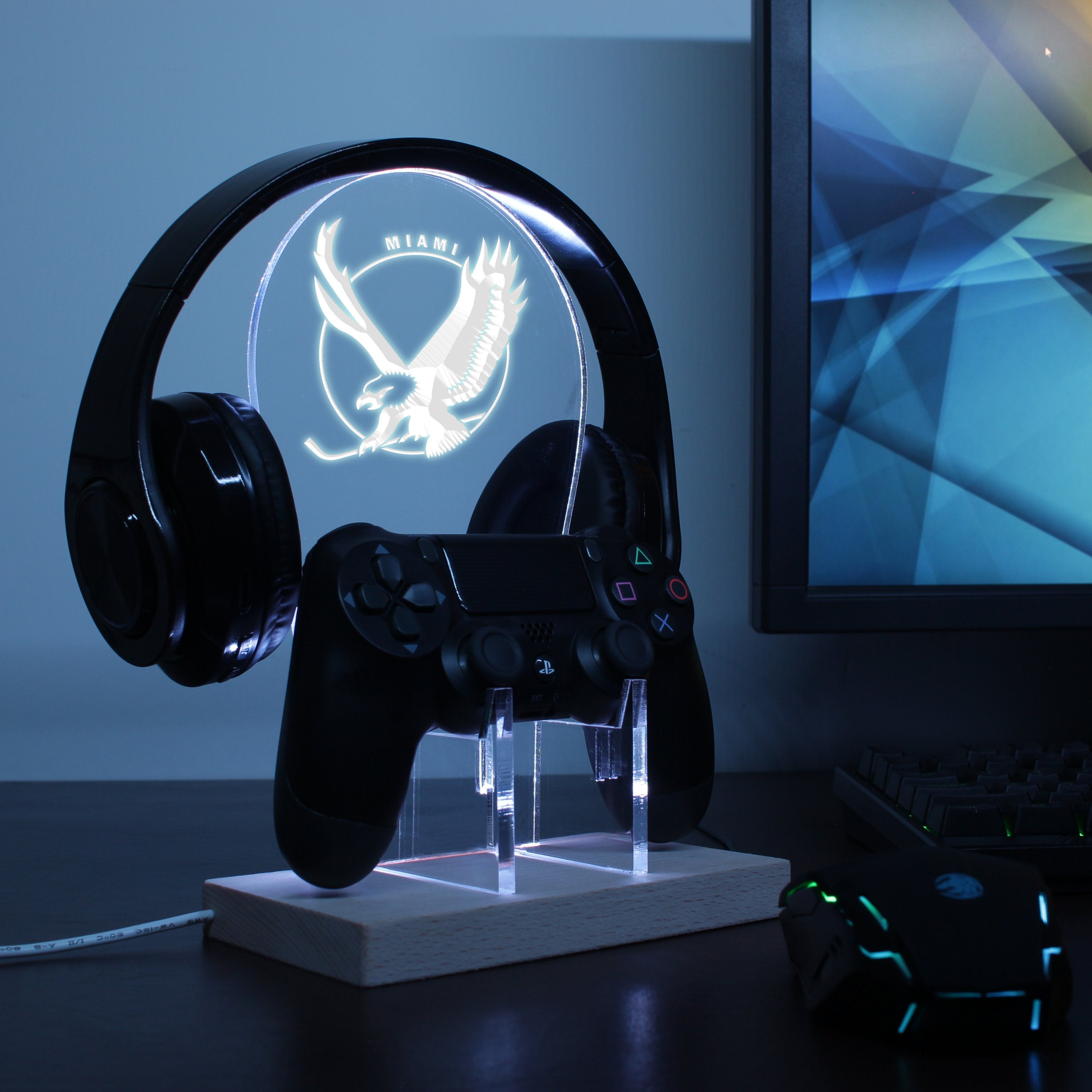 Miami Screaming Eagles LED Gaming Headset Controller Stand