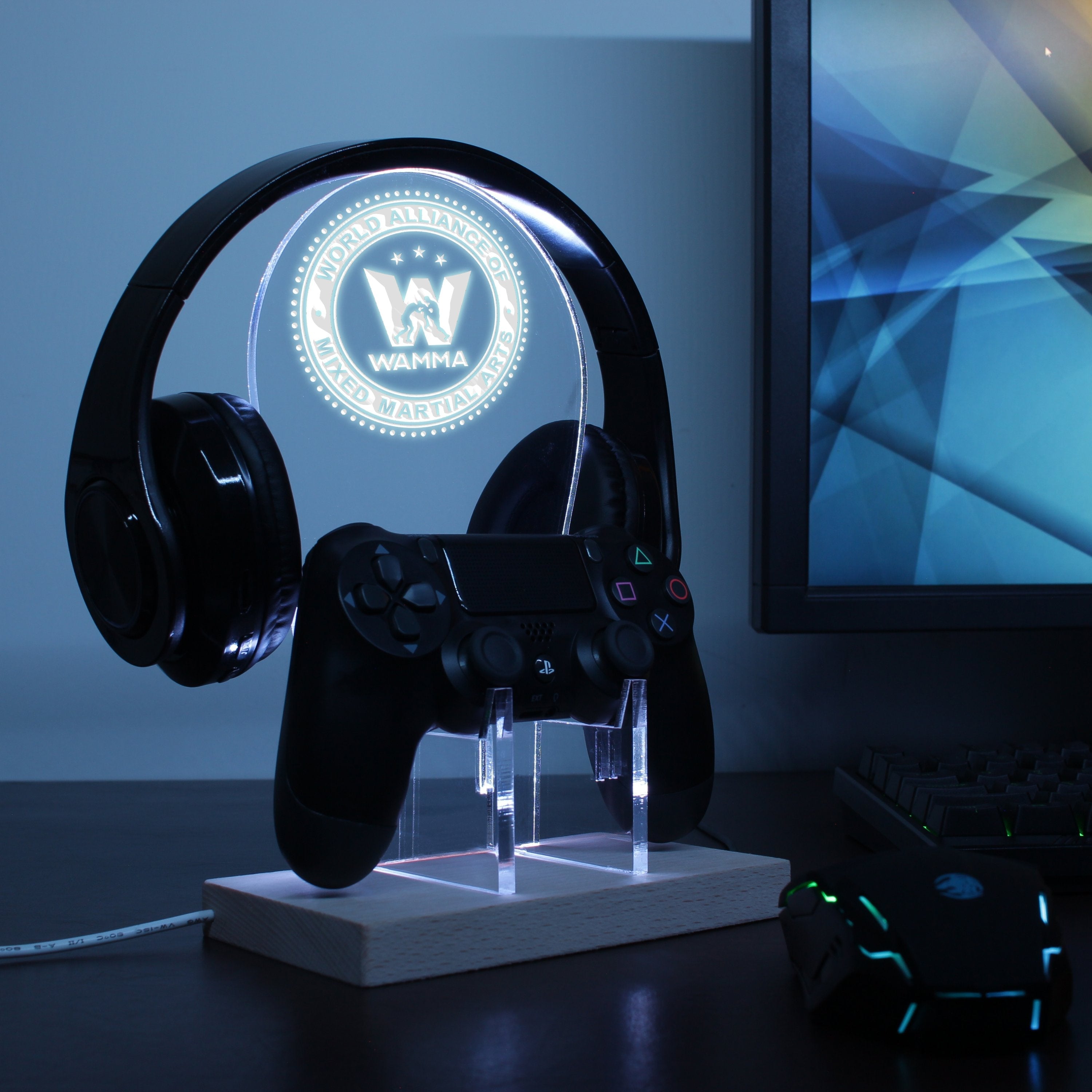 World Alliance of Mixed Martial Arts LED Gaming Headset Controller Stand