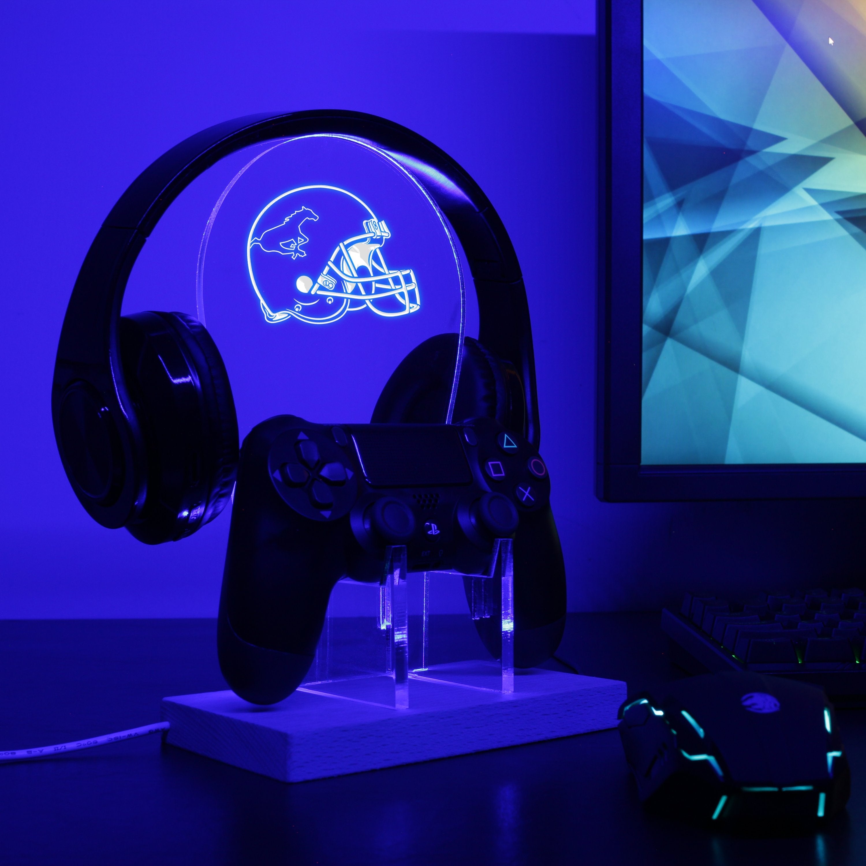 Calgary Stampeders Helmet LED Gaming Headset Controller Stand