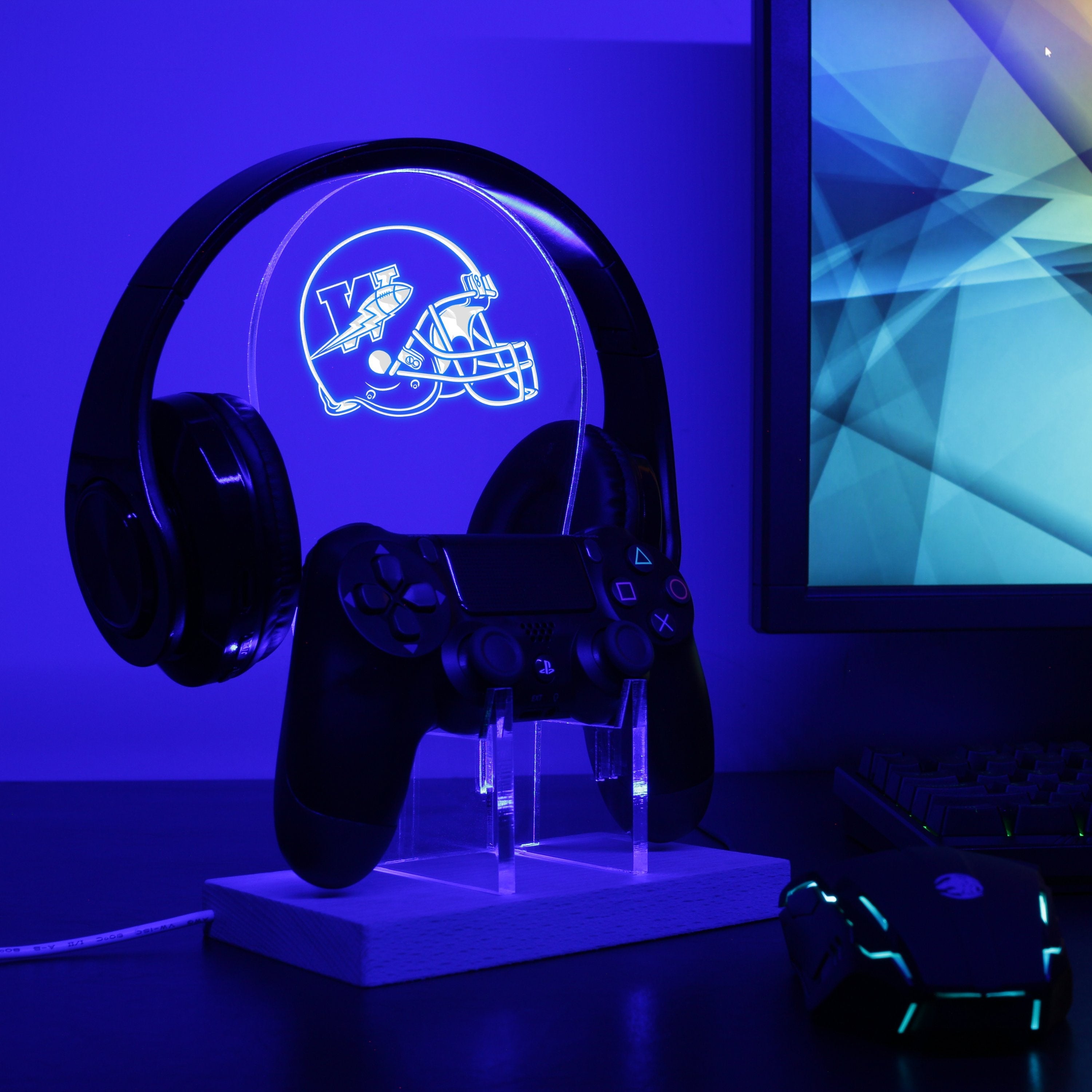 Winnipeg Blue Bombers Helmet LED Gaming Headset Controller Stand