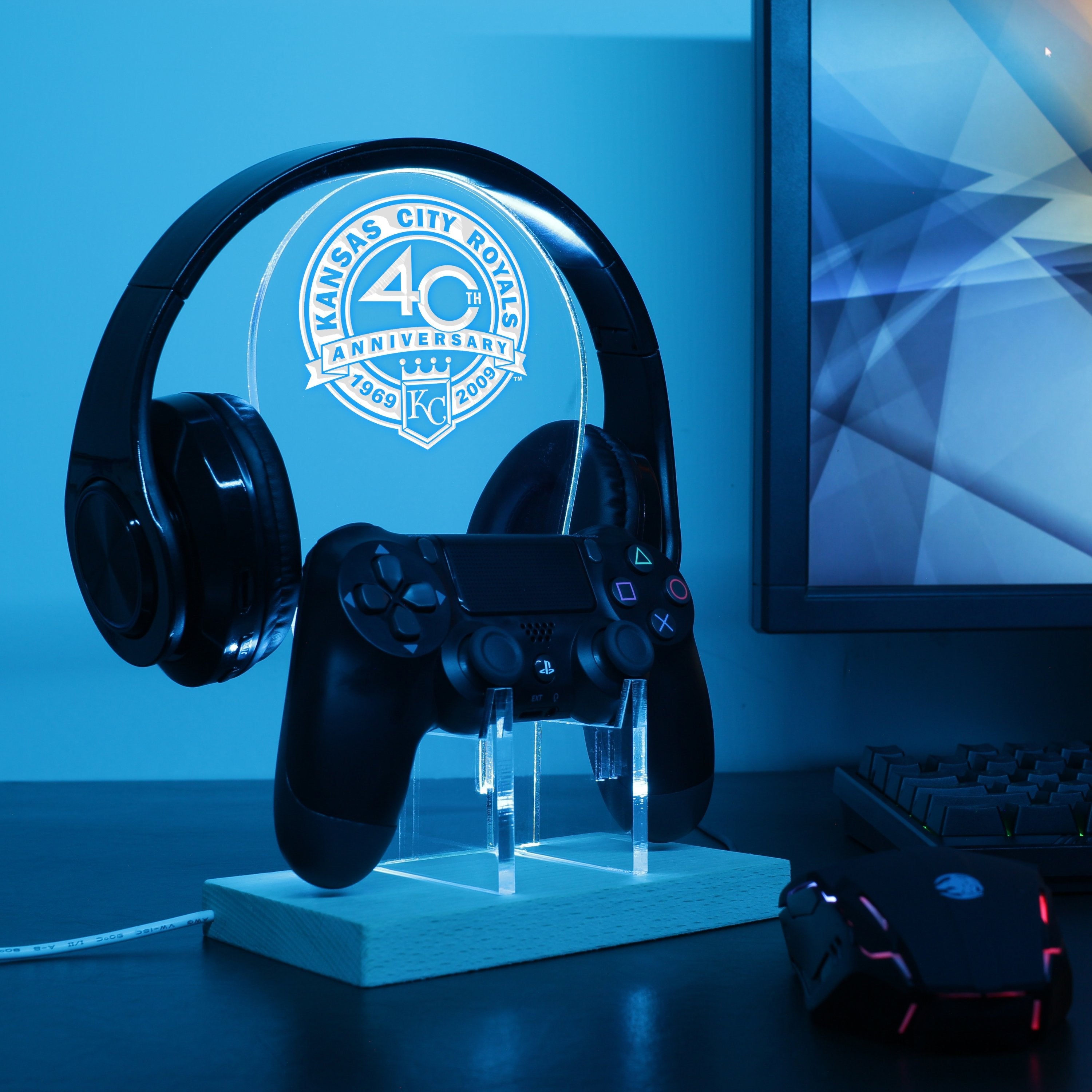 Kansas City Royals 40th Anniversary LED Gaming Headset Controller Stand