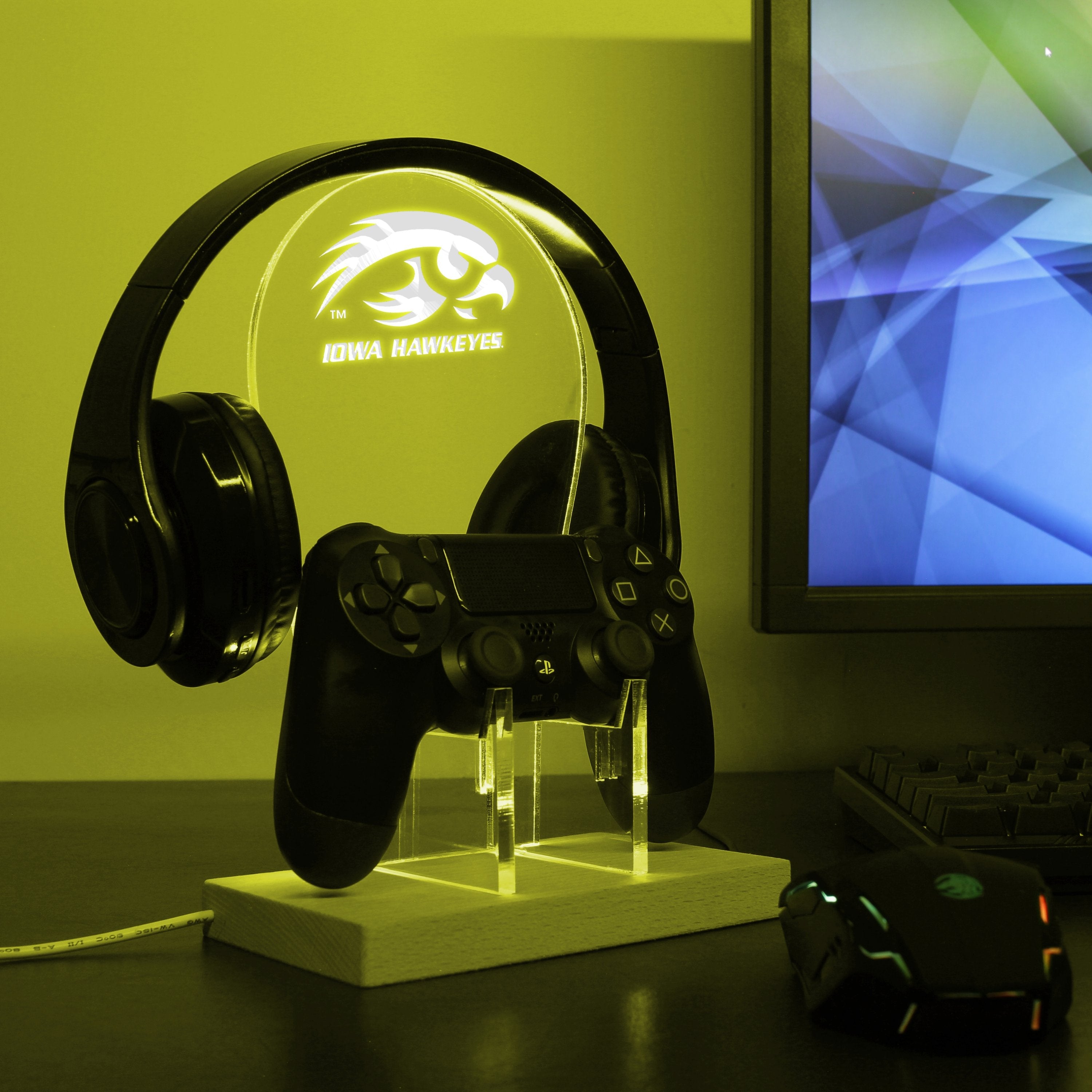 Iowa Hawkeyes Football LED Gaming Headset Controller Stand