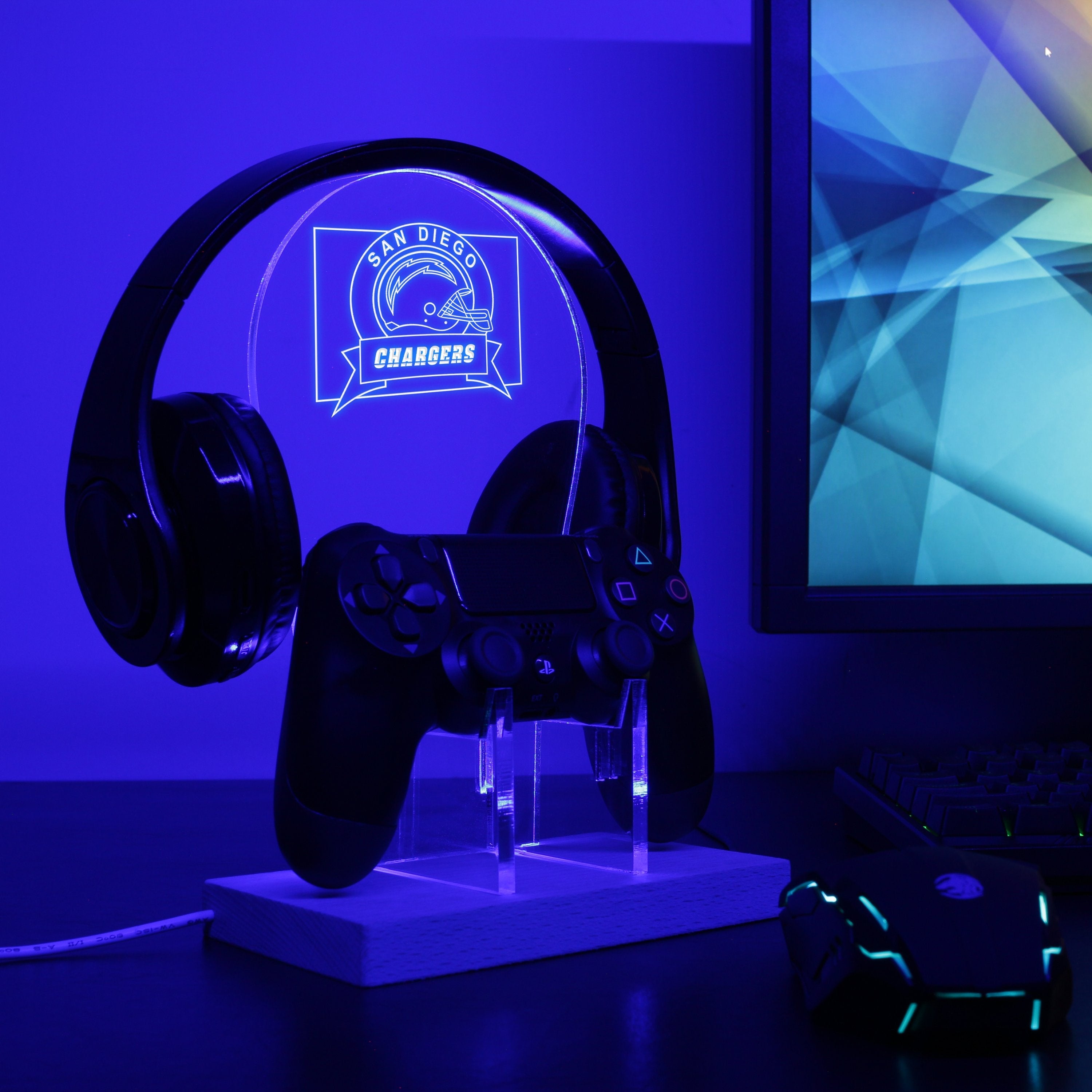 Los Angeles Chargers LED Gaming Headset Controller Stand