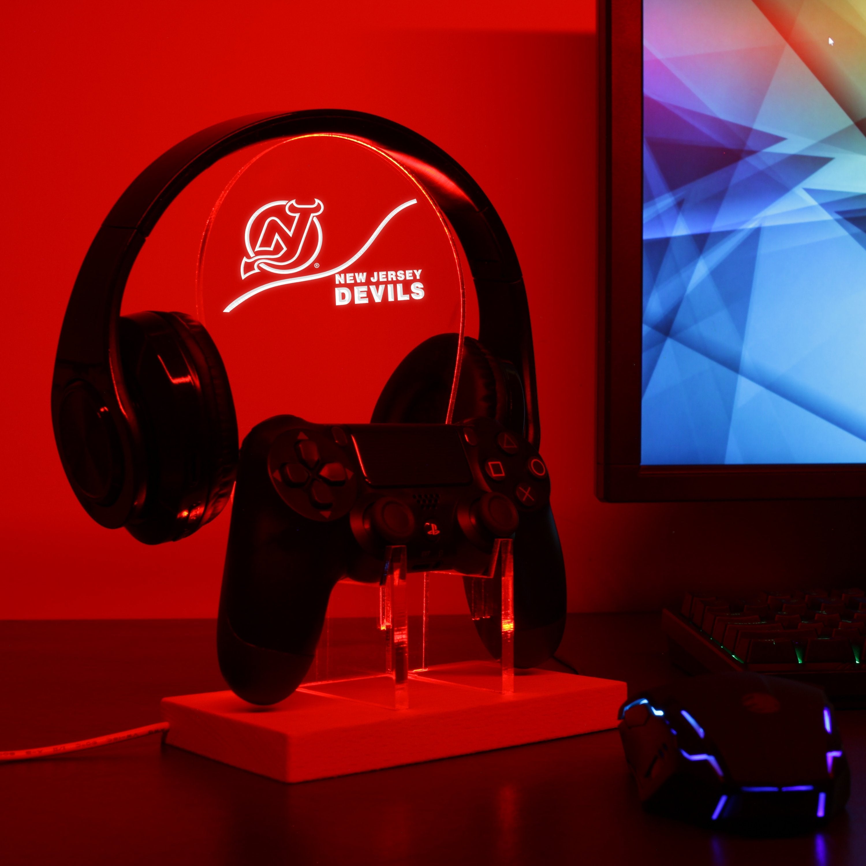 New Jersey Devils LED Gaming Headset Controller Stand