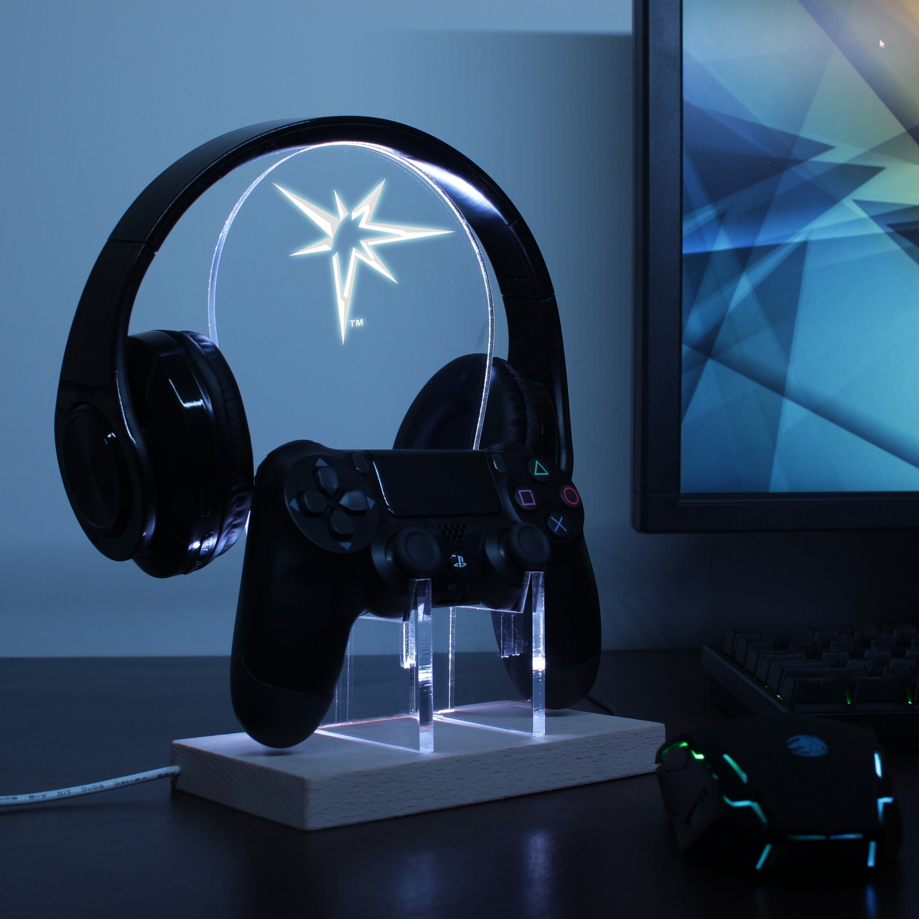 Tampa Bay Rays LED Gaming Headset Controller Stand