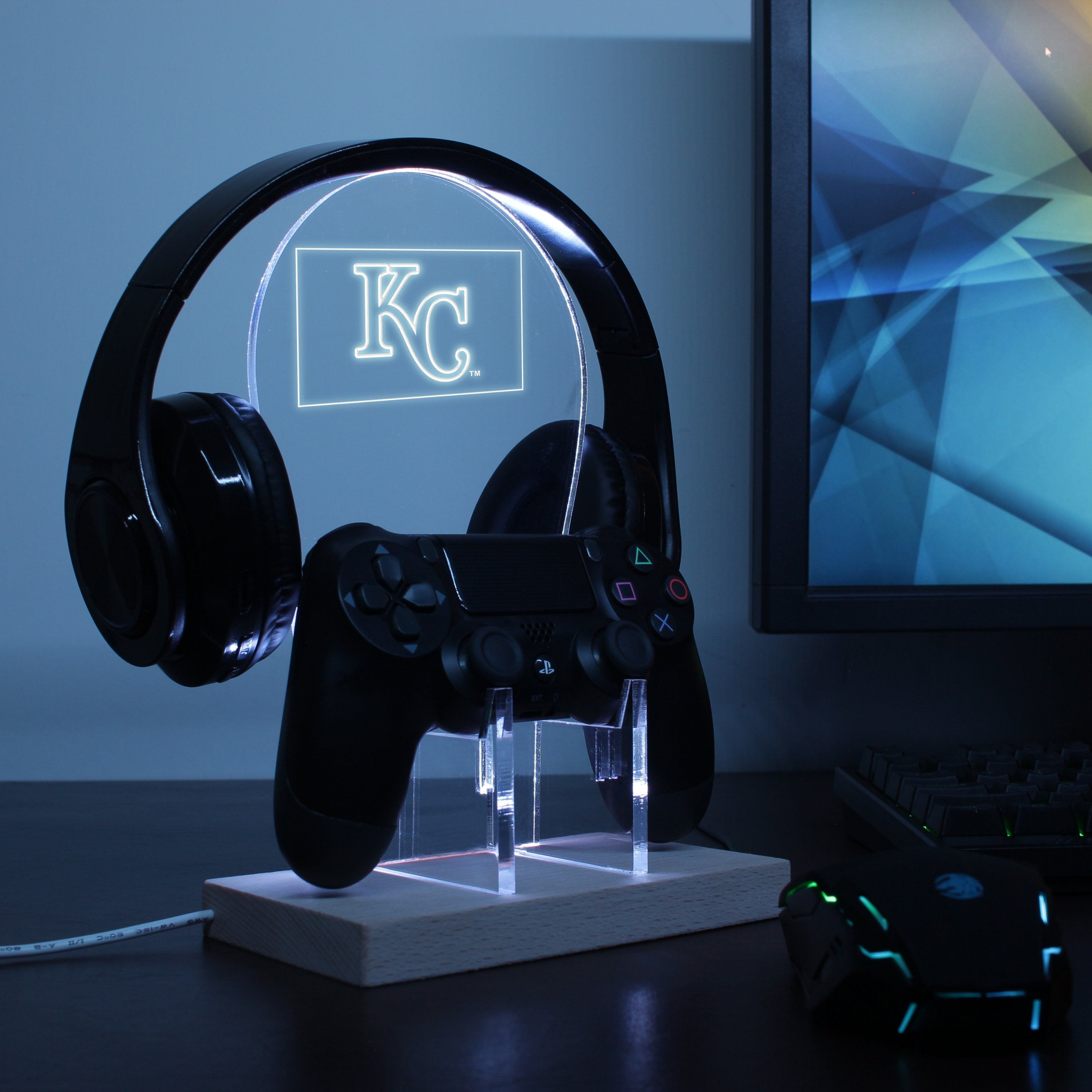 Kansas City Royals Cap Logos LED Gaming Headset Controller Stand