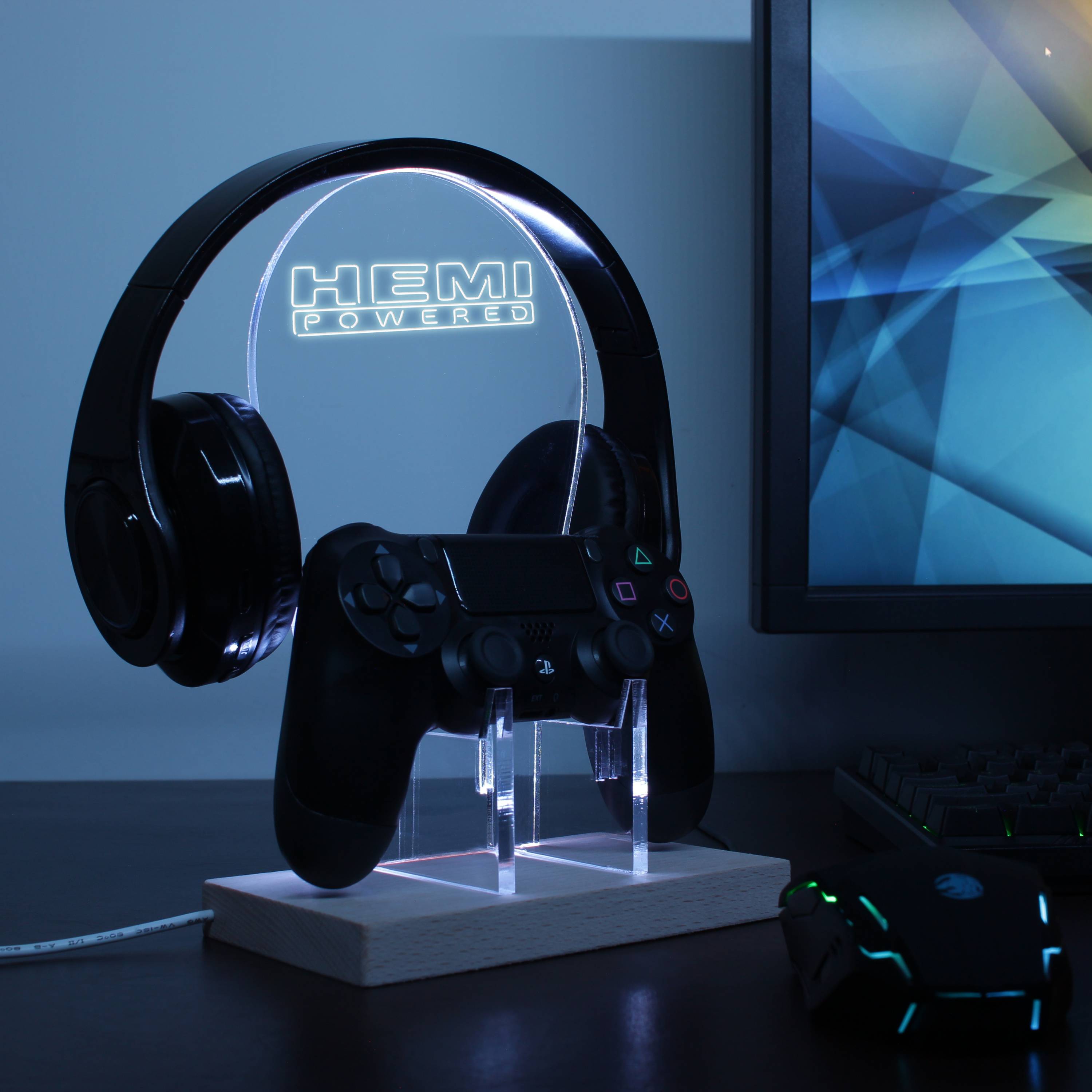 Hemi Powered LED Gaming Headset Controller Stand