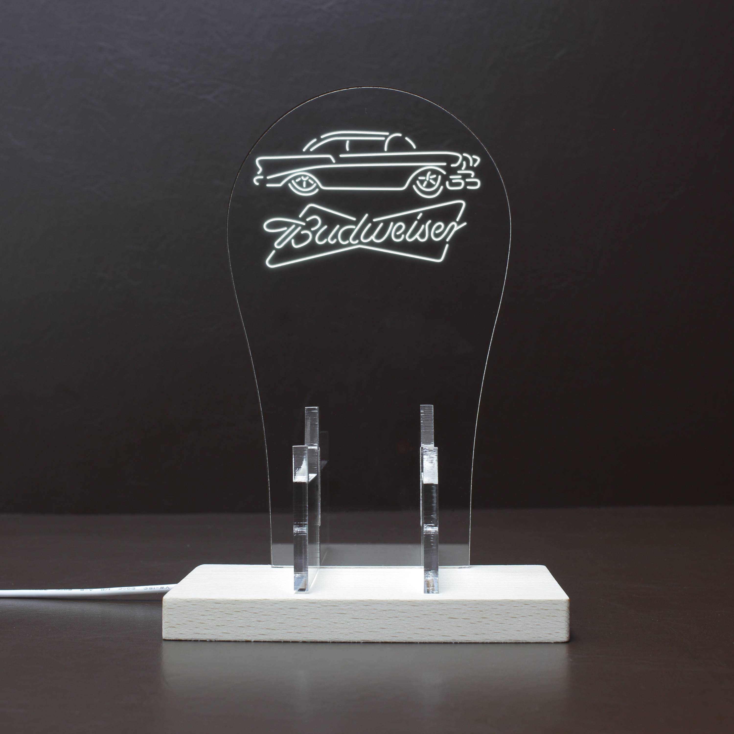 Vintage Car Budweiser LED Gaming Headset Controller Stand