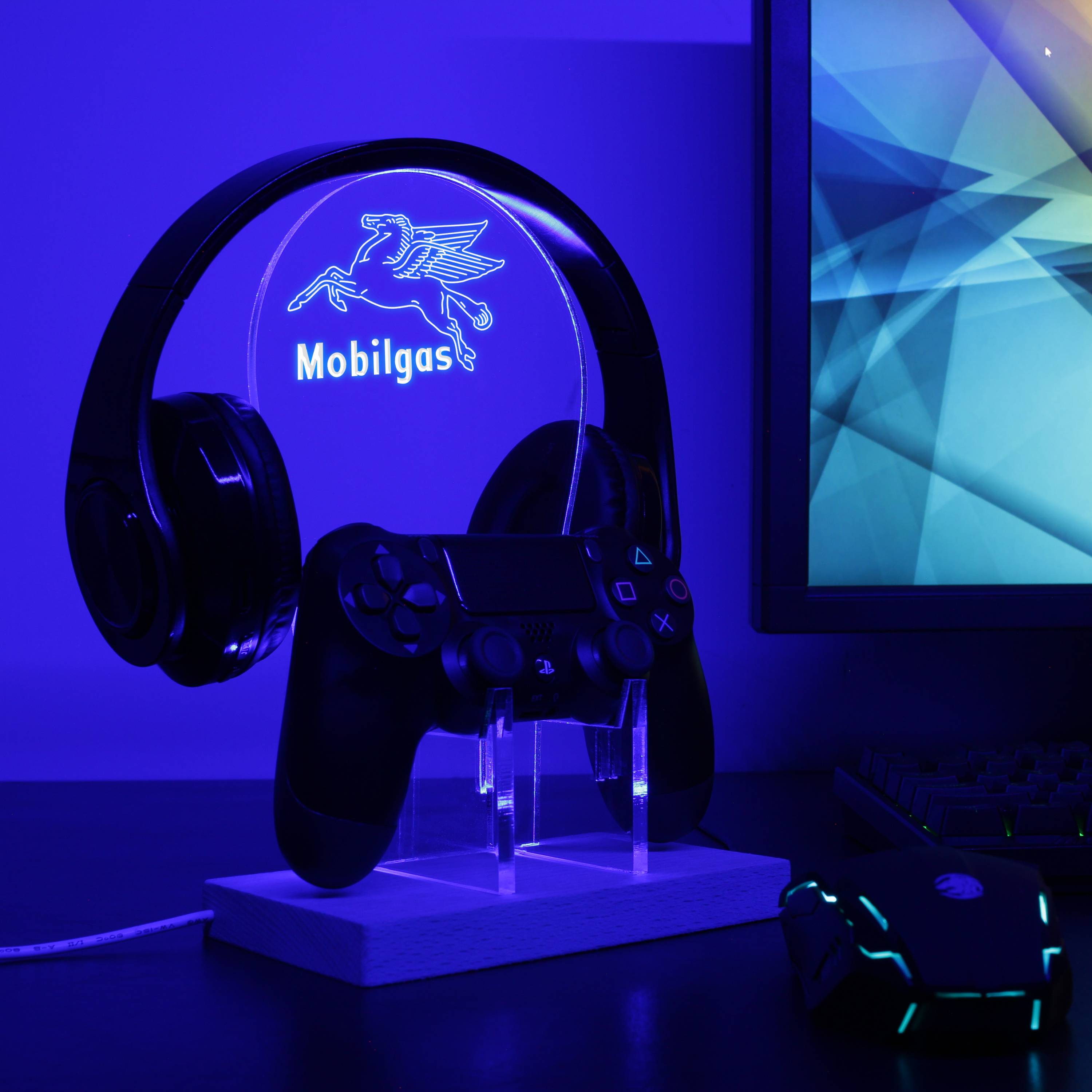 Mobil Gas Flying Horse LED Gaming Headset Controller Stand