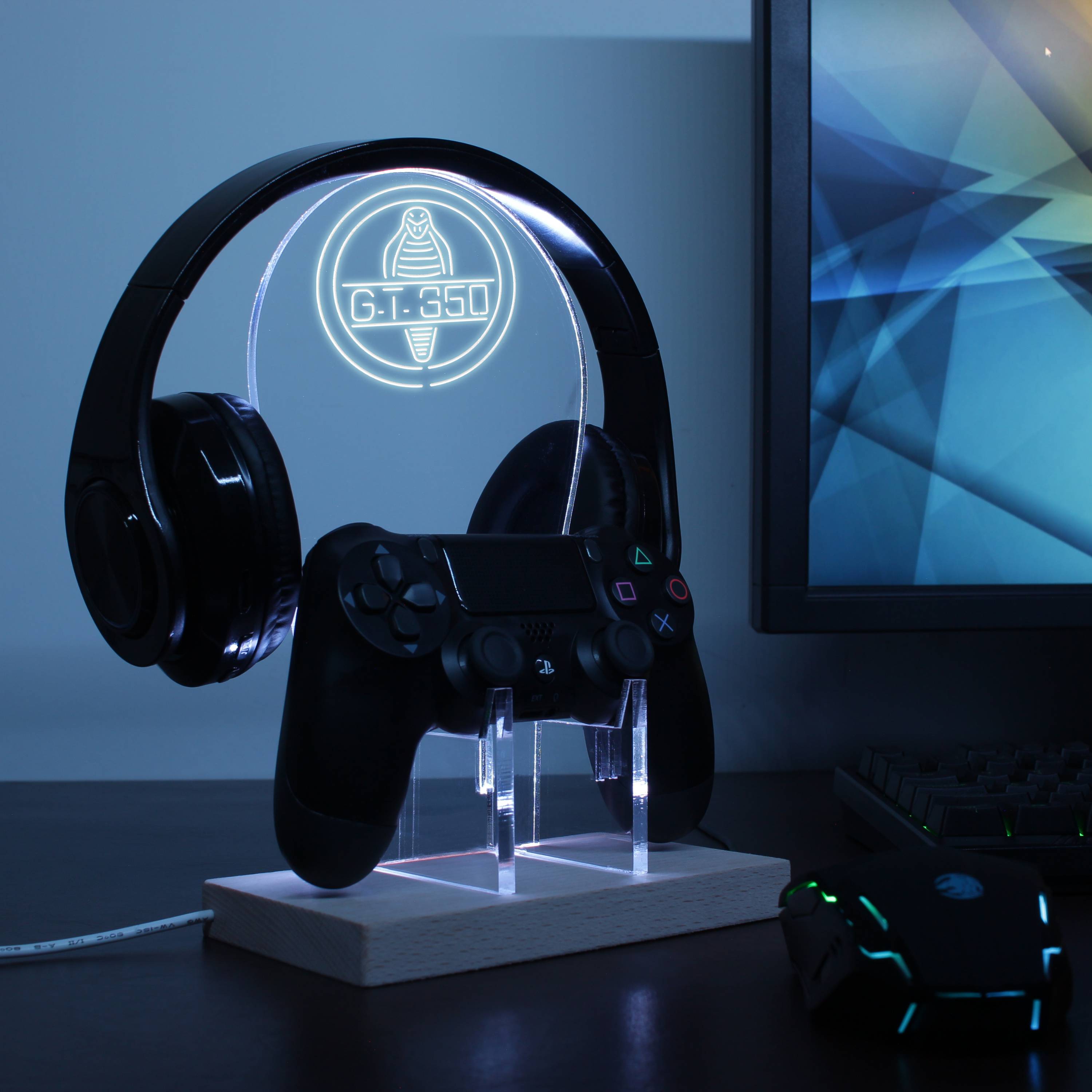 GT350 Cobra Car LED Gaming Headset Controller Stand