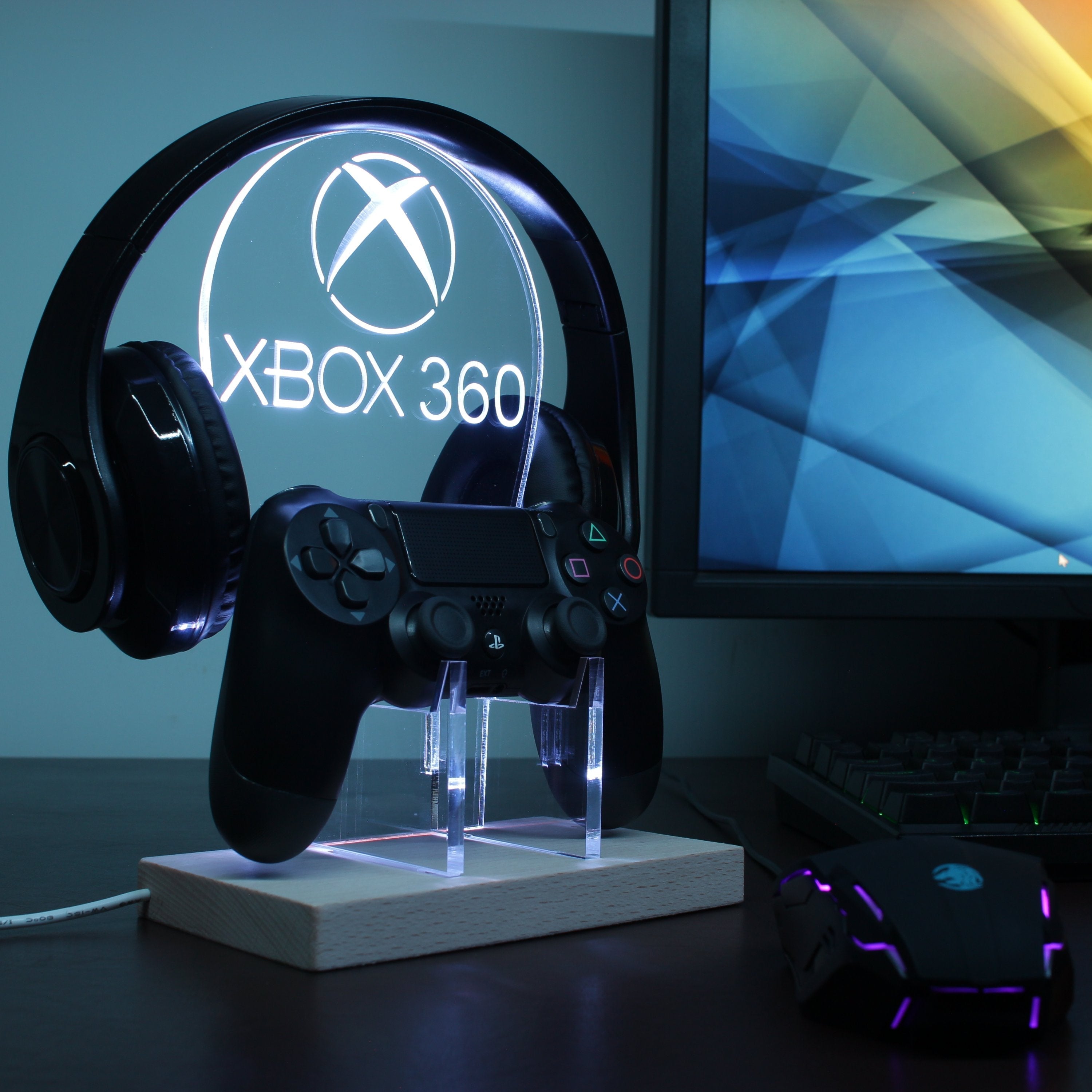 Xbox 360 LED Gaming Headset Controller Stand